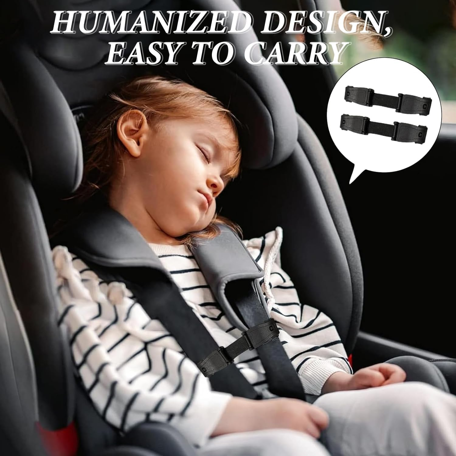 Secure 2Pcs anti Escape Car Seat Strap Set - Child Safety Harness Chest Clips for Enhanced Protection in Vehicles | Universal Fit | Durable & Reliable | Easy Installation & Adjustment