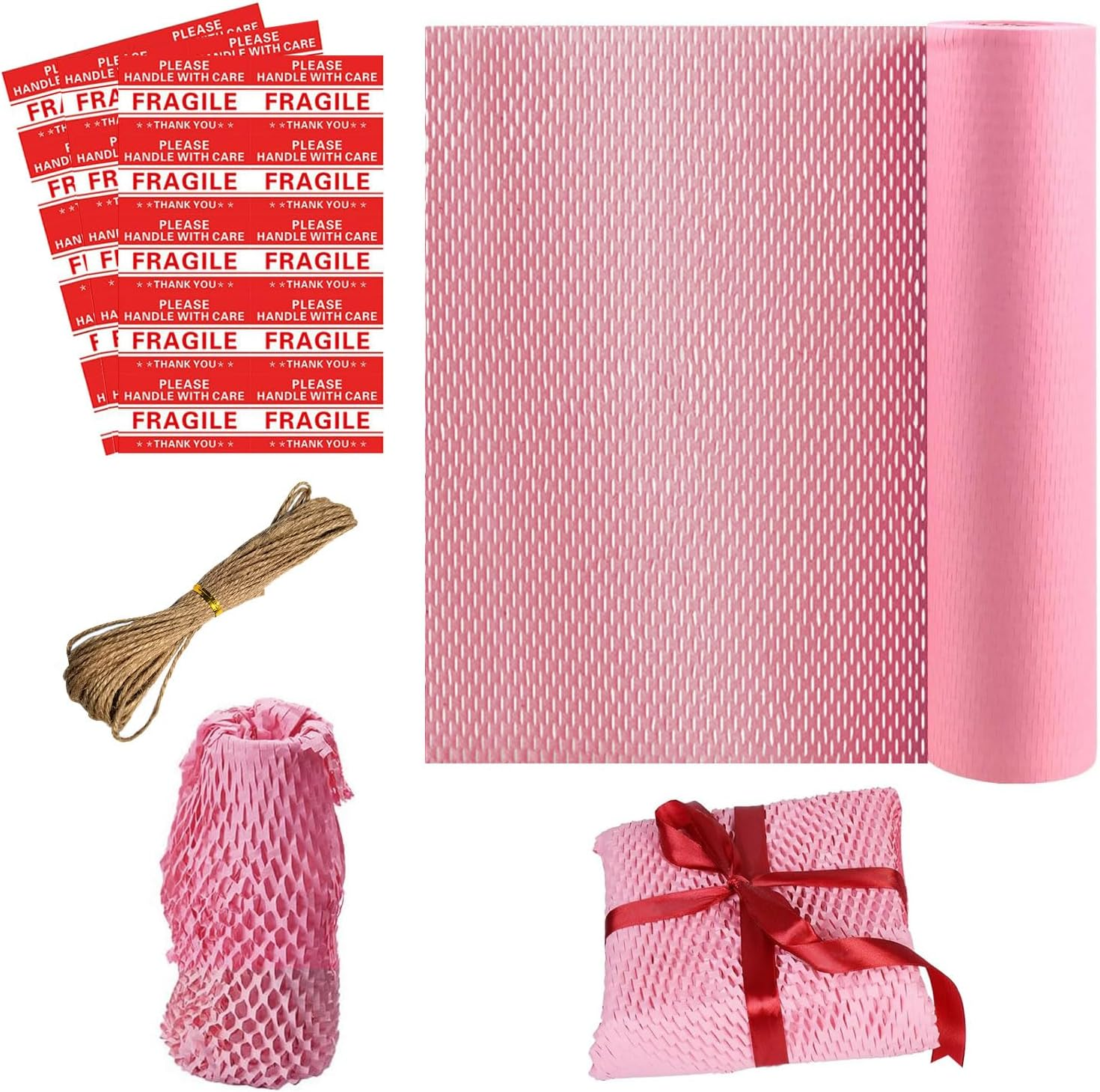 Honeycomb Packing Paper Superior Protection for Moving Recyclable Bubble Paper Wrapping Roll Kitchen Packing Supplies for Moving Supplies for Dishes and Glasses,Brown,14.9"X1968",38Cmx50M