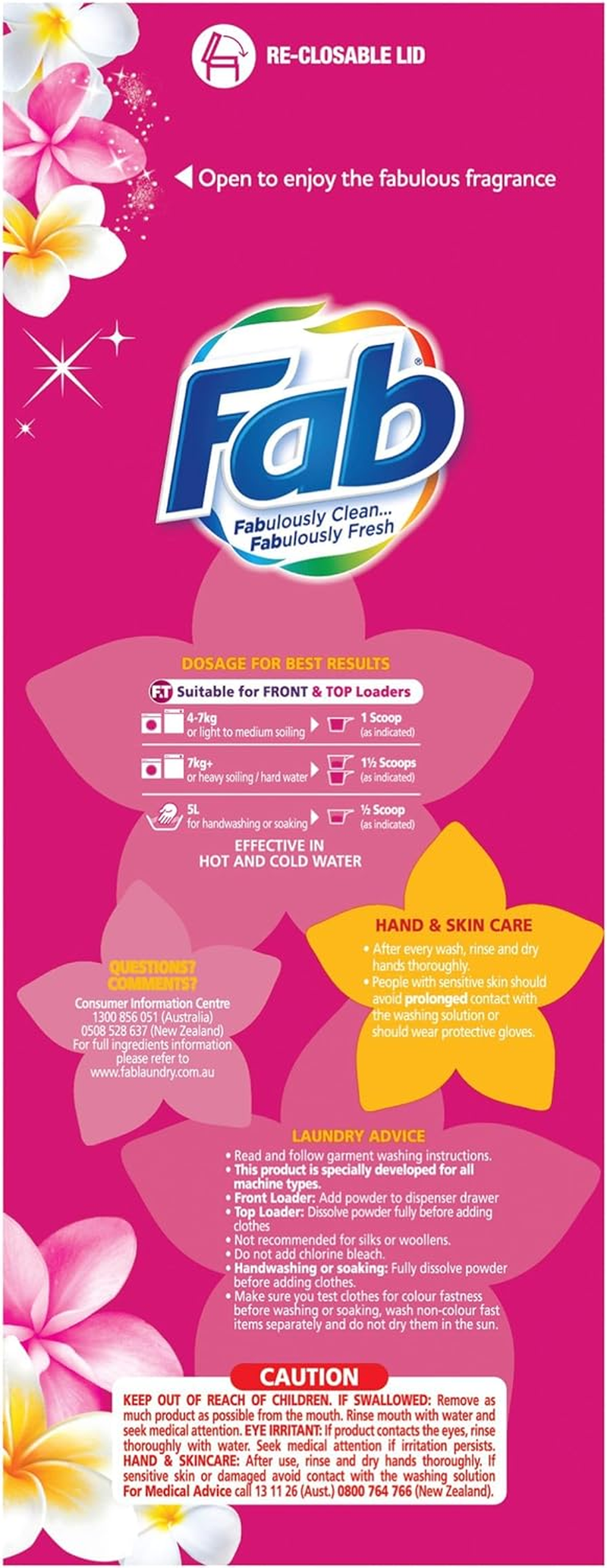 Fab Fresh Frangipani Laundry Powder Detergent 4Kg image number 3