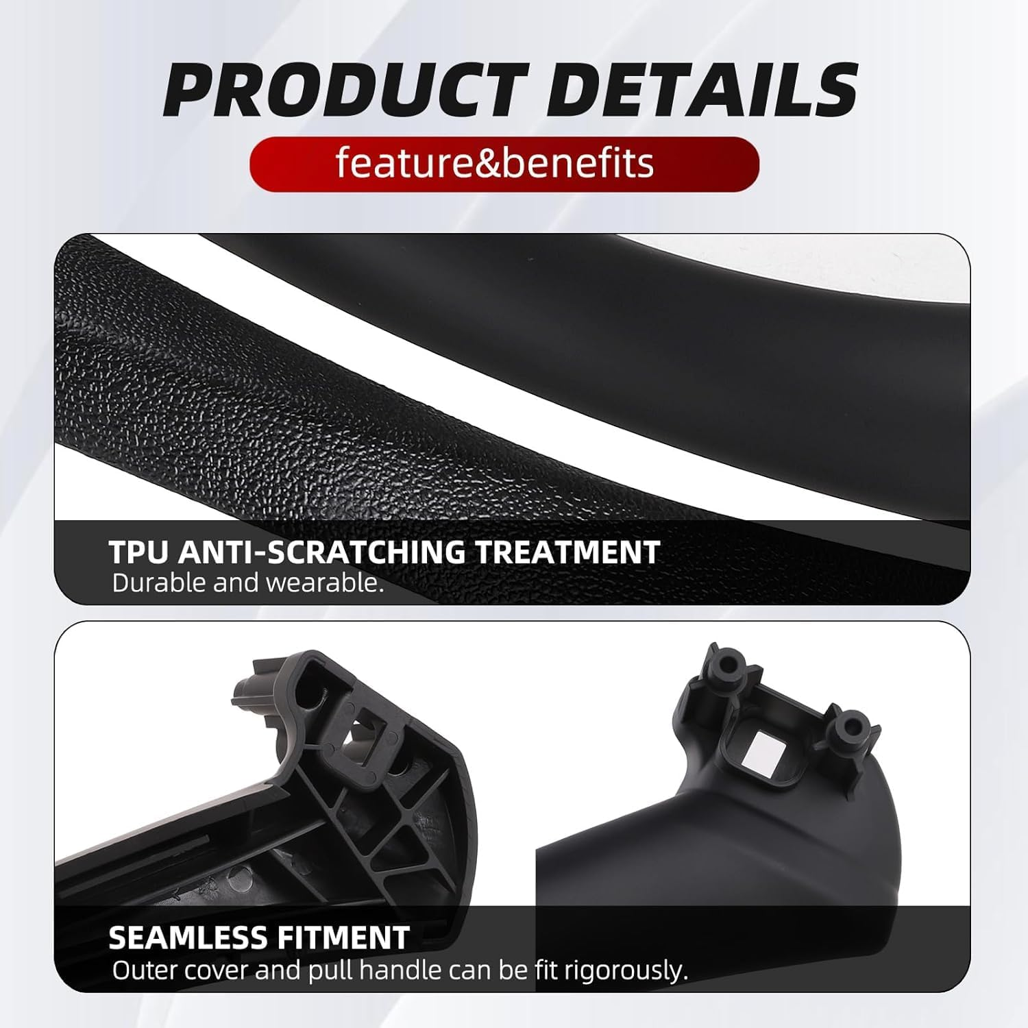 Compatible with BMW 3 Series E90/E91 Door Handle Replacement Kit,Outer Cover+Door Pull Handle Passenger Door Handle for BMW 316 318 320 323 325 328 330 335 (2004-2011)(Right,Pull Handle+Outer Cover) image number 2