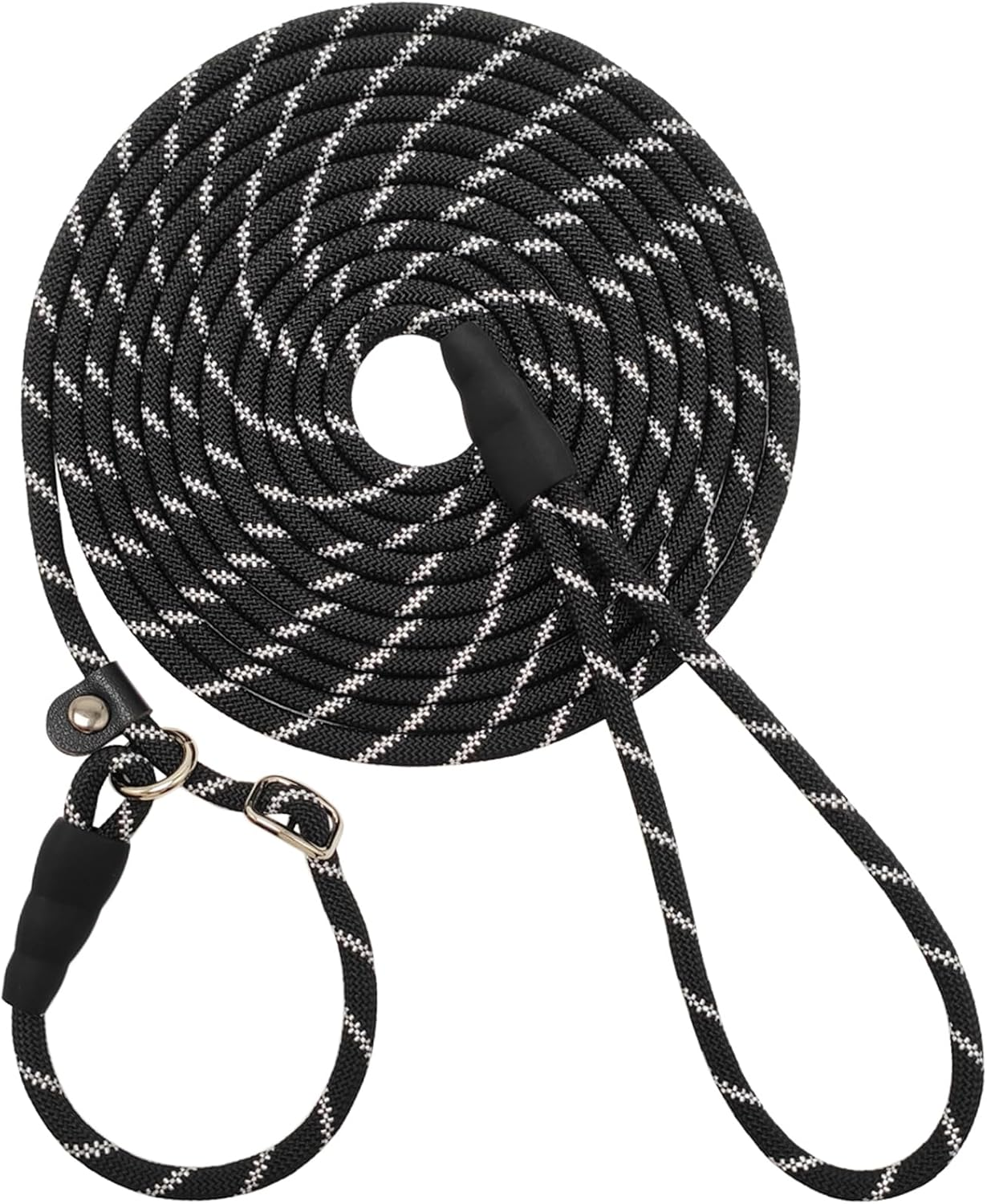 Anti-Choking Long Slip Lead Dog Leash 12FT/20FT/30FT/50FT, Reflective Nylon Rope Training Leash for Medium Small Dogs Outdoor Behavior Active Playing (30Ft, Blue)