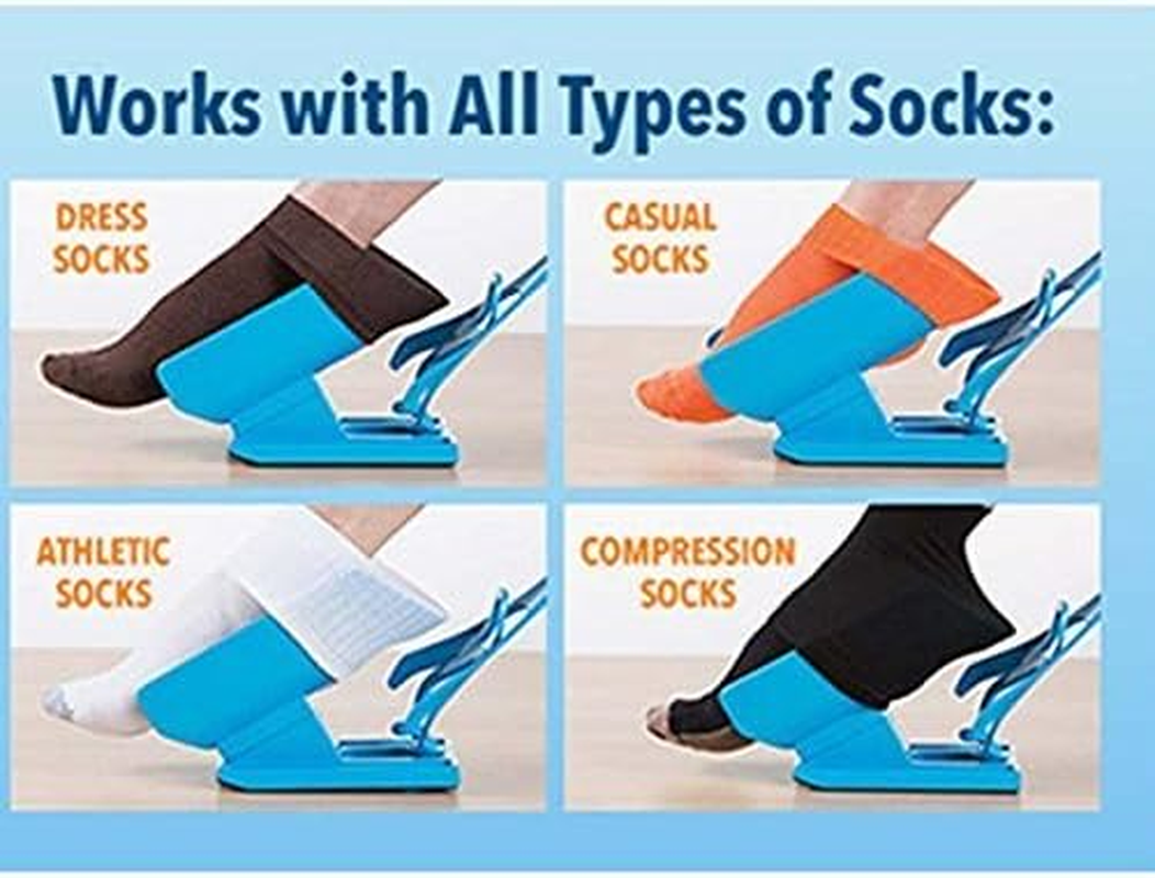 Sock Slider - the Easy On, Easy off Sock Aid Kit Shoe Horn Pain Free No Bending, Stretching or Straining System That Packs up for Convenient Travel