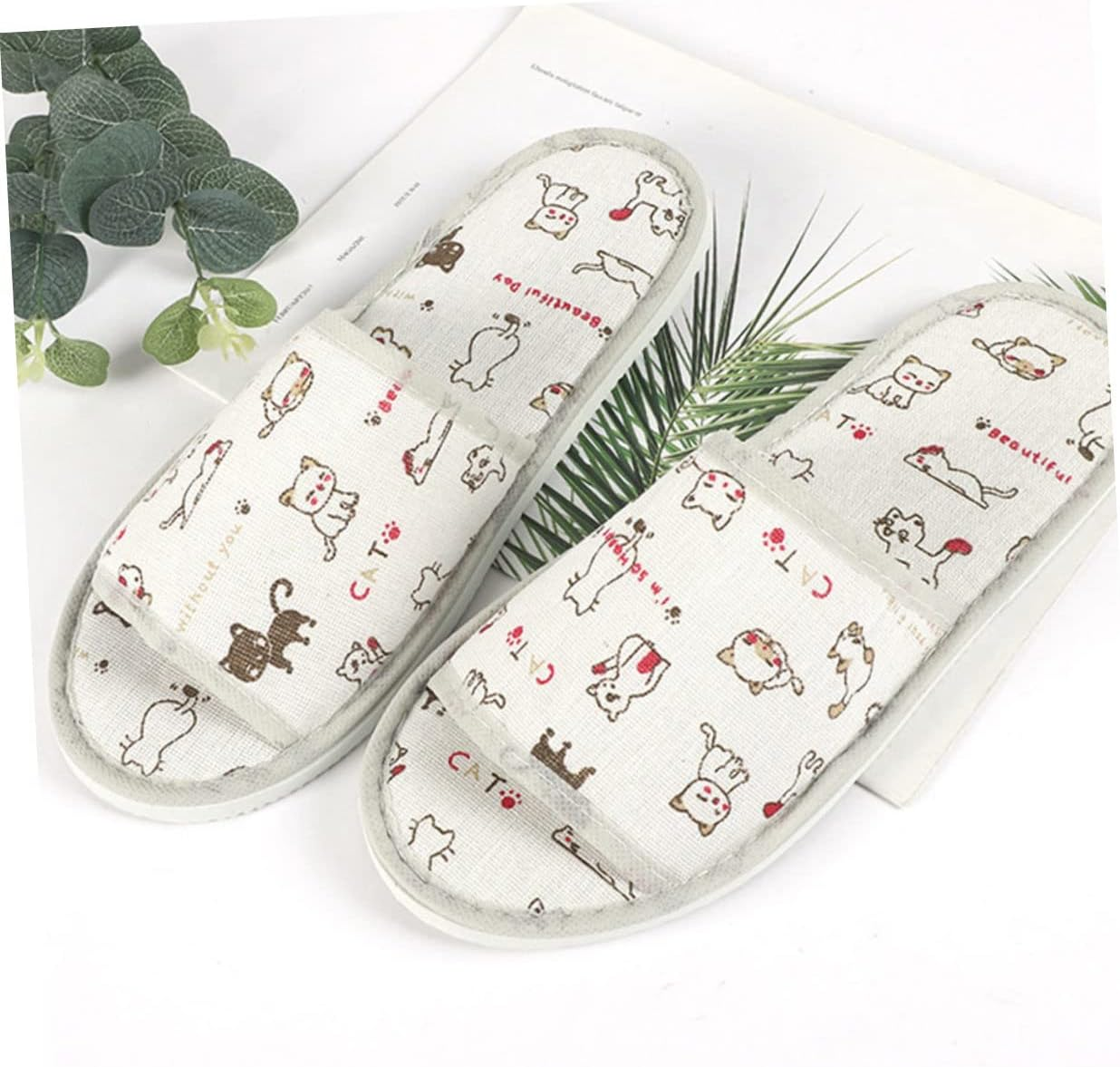 FOMIYES 4Pairs Winter Non-Slip Slippers Disposable Spa Hotel Shoes Indoor Fluffy Bath Slippers