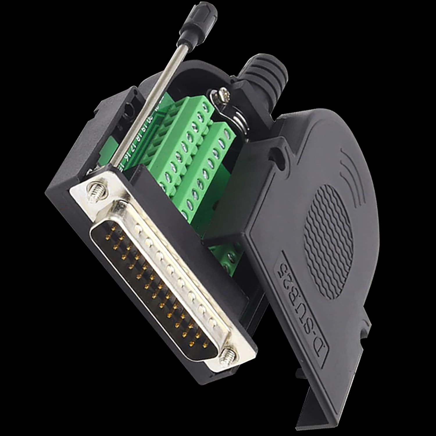 Tunghey DB25 Breakout Board, DB25 Male D-SUB Connector to DB25 Screw Solderless Wiring Terminal Module Breakout PCB Board Kits with Plastic Case (Male) image number 5