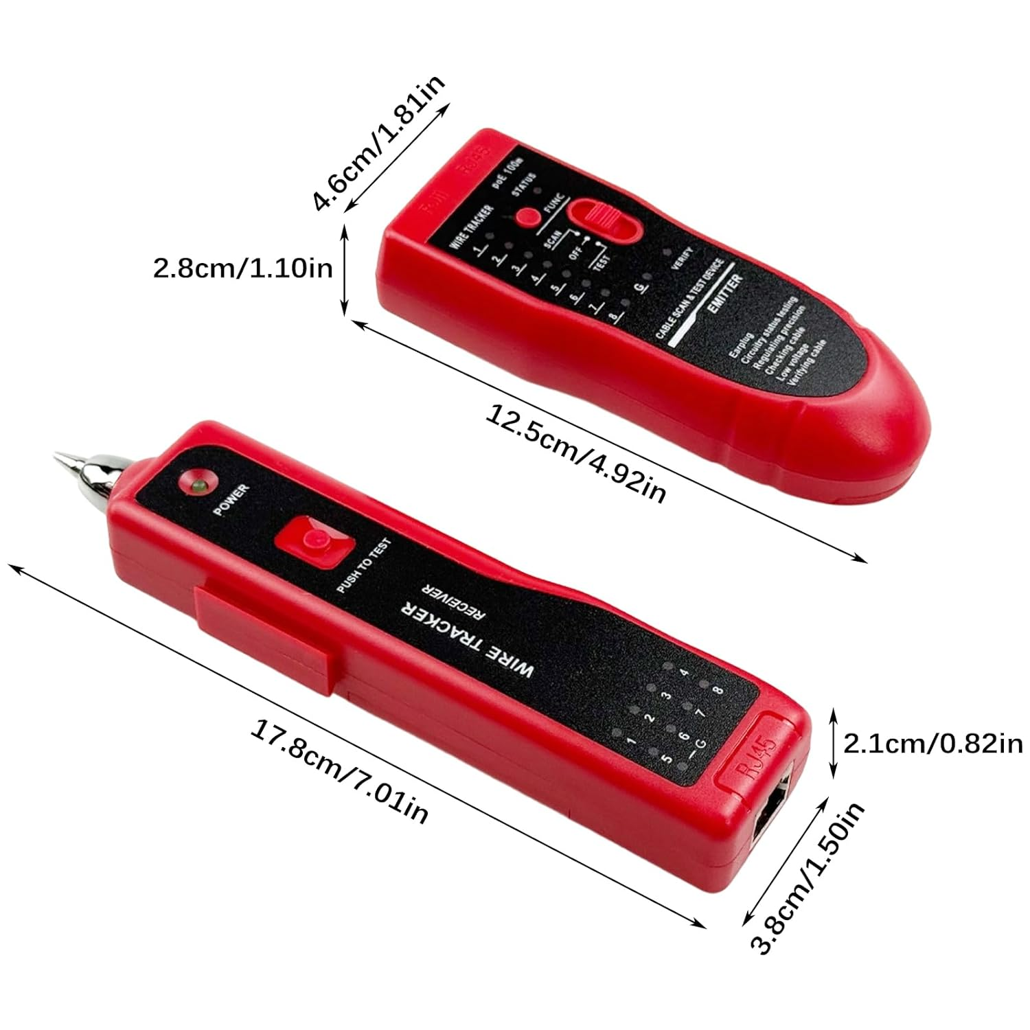 Line Finder Cable Testing Tool, RJ11 RJ45 Wire Tracker Circuit Tester Multifunction Cable Tester Wire Locator for Cable Collation image number 3