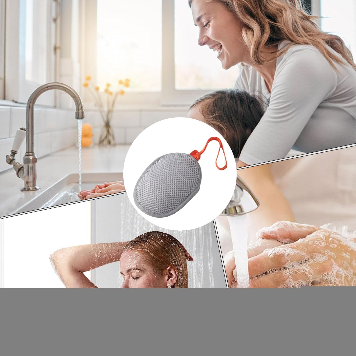 Qkbuza Mesh Soap Bags for Soap Bars, Saver Bag Foaming - Reusable Scrubber Washcloth for Travel Backpacking Hiking Shower Bath Camping