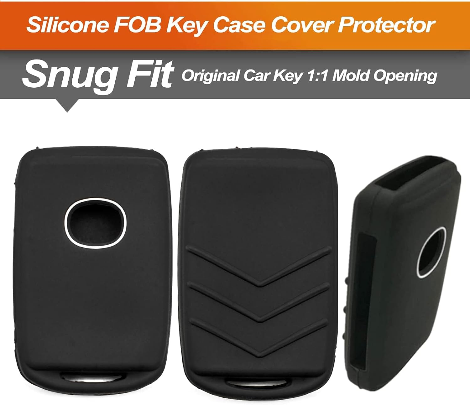 Silicone Key Fob Cover Fit for Mazda 3 6 CX-3 CX-30 CX-5 CX-50 CX-9 CX-90 MX-30 EV 3 Sport MX-5 Miata 3 4 Button Keys on Side | Car Accessories | Remote Key Protection Case Black image number 3