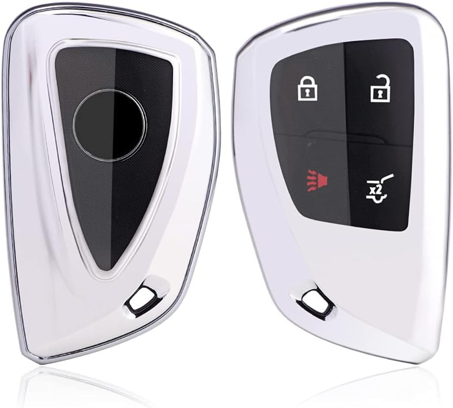 Key Fob Cover Compatible with Chevy Suburban Z71 Silverado 1500 GMC Yukon Denali Sierra 1500 Buick Envision Avenir 2022 2023 2024, 2024 Silverado Sierra 2500HD 3500HD (Blue)