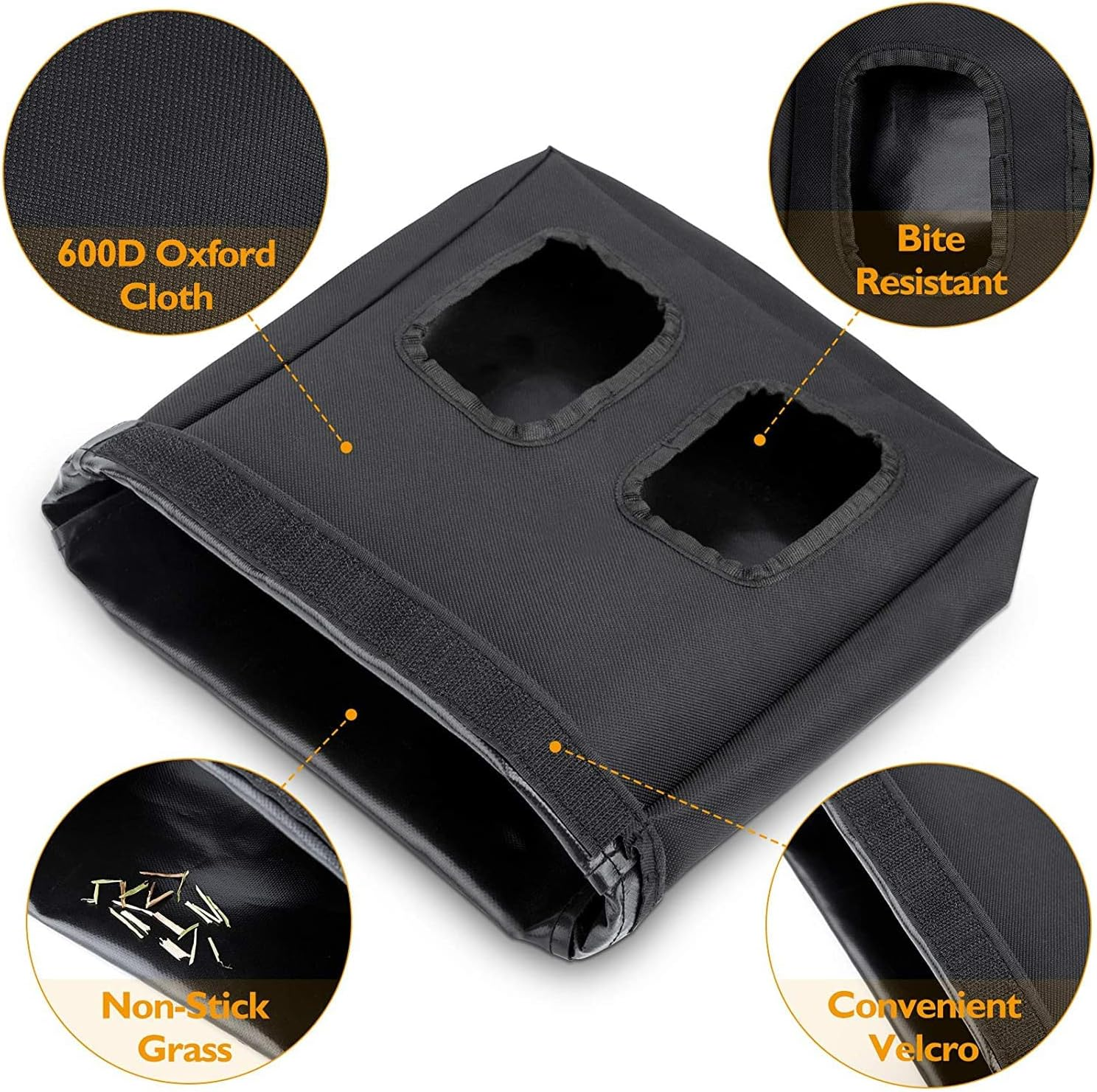 Rabbit Hay Feeder Bag, Guinea Pig Hay Feeder Bag,Rabbit Food Bag with Retractable Straps,Food Sack Hay Holder with Hooks for Hamster Bunny Chinchilla Turtle Cage Accessories (2 Grids)