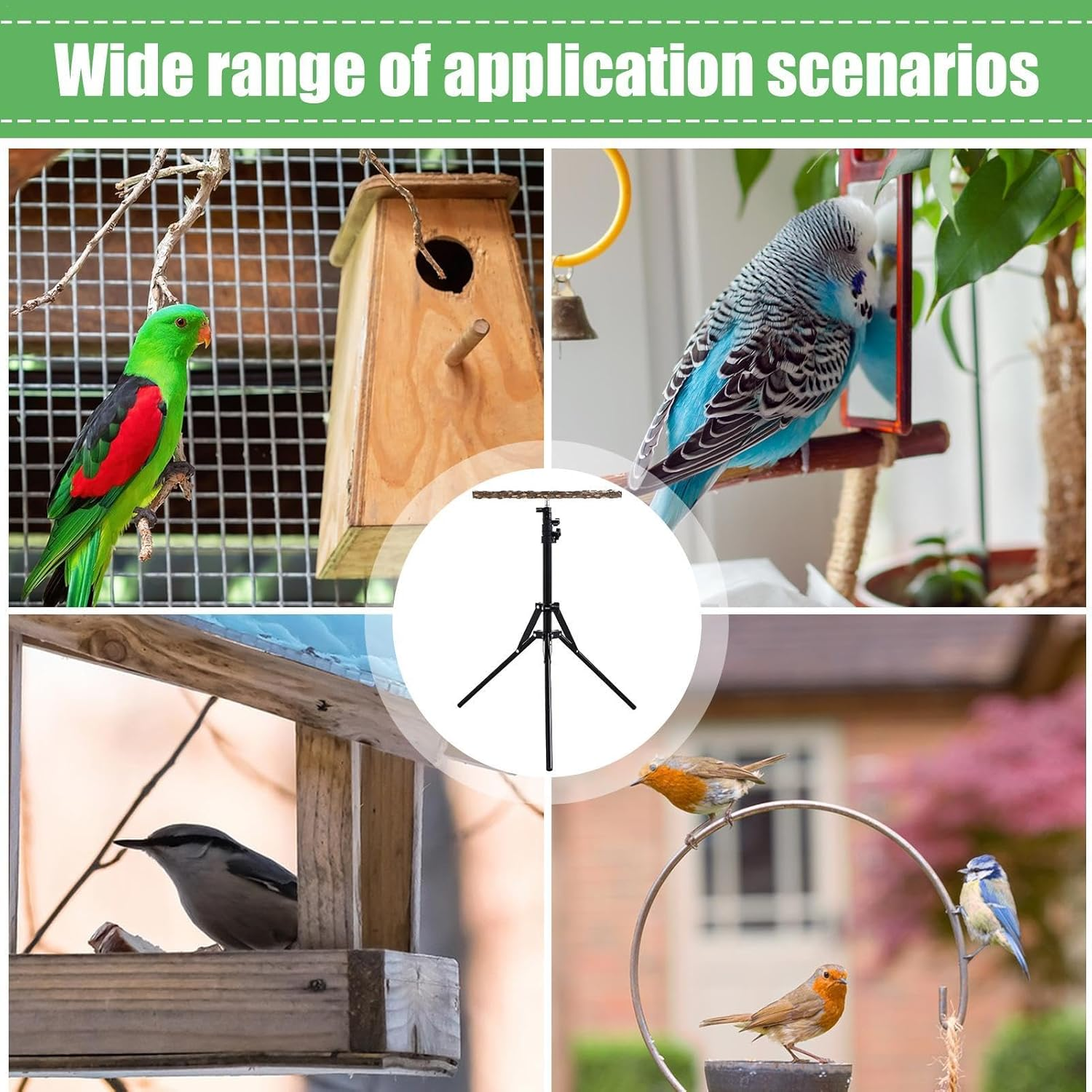Parrot Stand for Large Birds - Adjustable Bird Gym & Activity Center image number 6