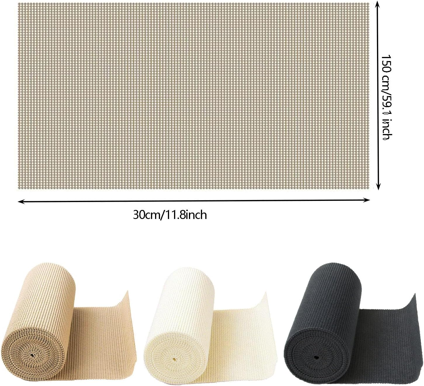 Taicols Shelf Drawer Liners Non Adhesive Non Slip Strong Grip Liner for Kitchen Cabinets Storage Shelves Liner Refrigerator Mats Easy to Cut Multipurpose Reusable Durable Washable 30*150Cm (Off-White) - Brown image number 5