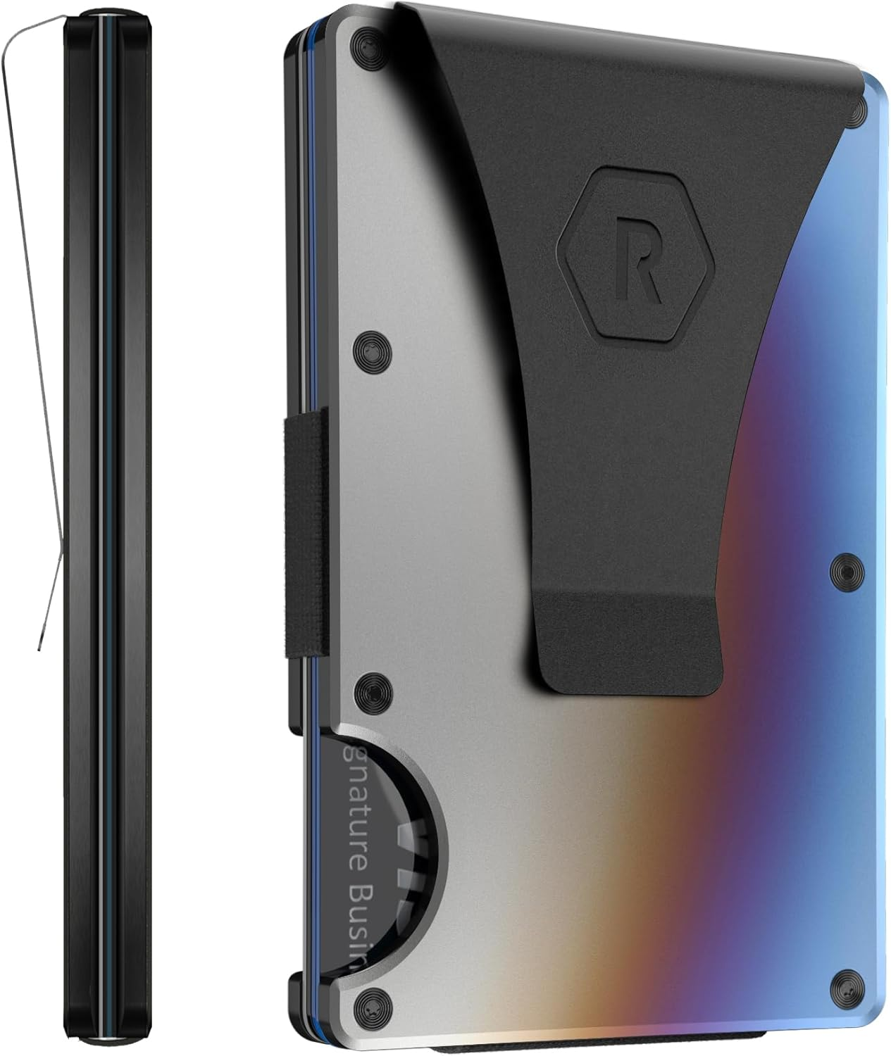 The Ridge Wallet for Men, Slim Wallet for Men - Thin as a Rail, Minimalist Aesthetics, Holds up to 12 Cards, RFID Safe, Titanium Wallet with Money Clip (Burnt Titanium)