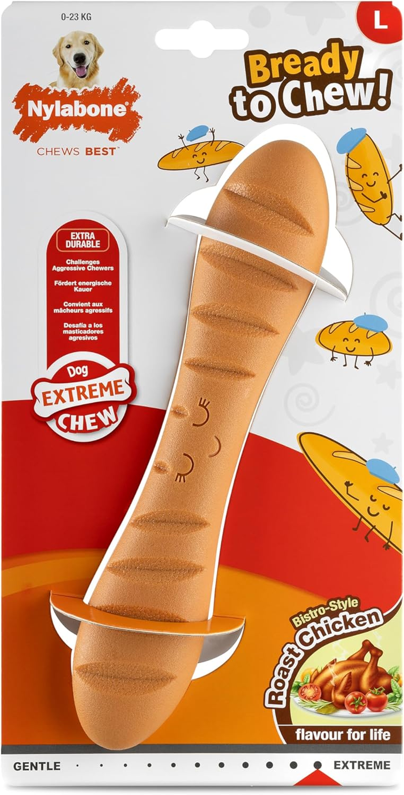 Nylabone Extreme Chewers Tough Nylon Dog Novelty Lobster Chew Toy, Durable, Boredom Breaker, Cleans Teeth, Filet Mignon Flavour, Small, for Dogs 0-11Kg