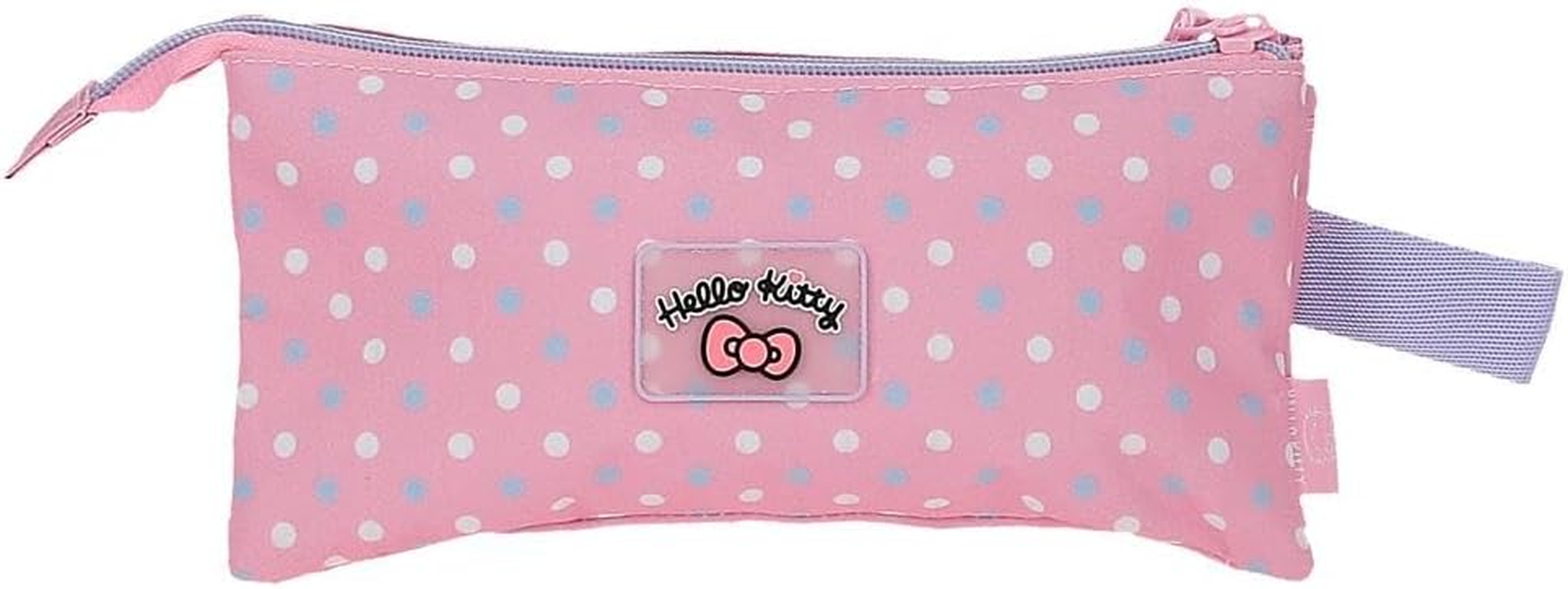 Hello Kitty Hearts & Dots Triple Pencil Case Pink 22X12X5Cm Polyester L, Pink, Triple Case, Pink, Triple Case image number 5