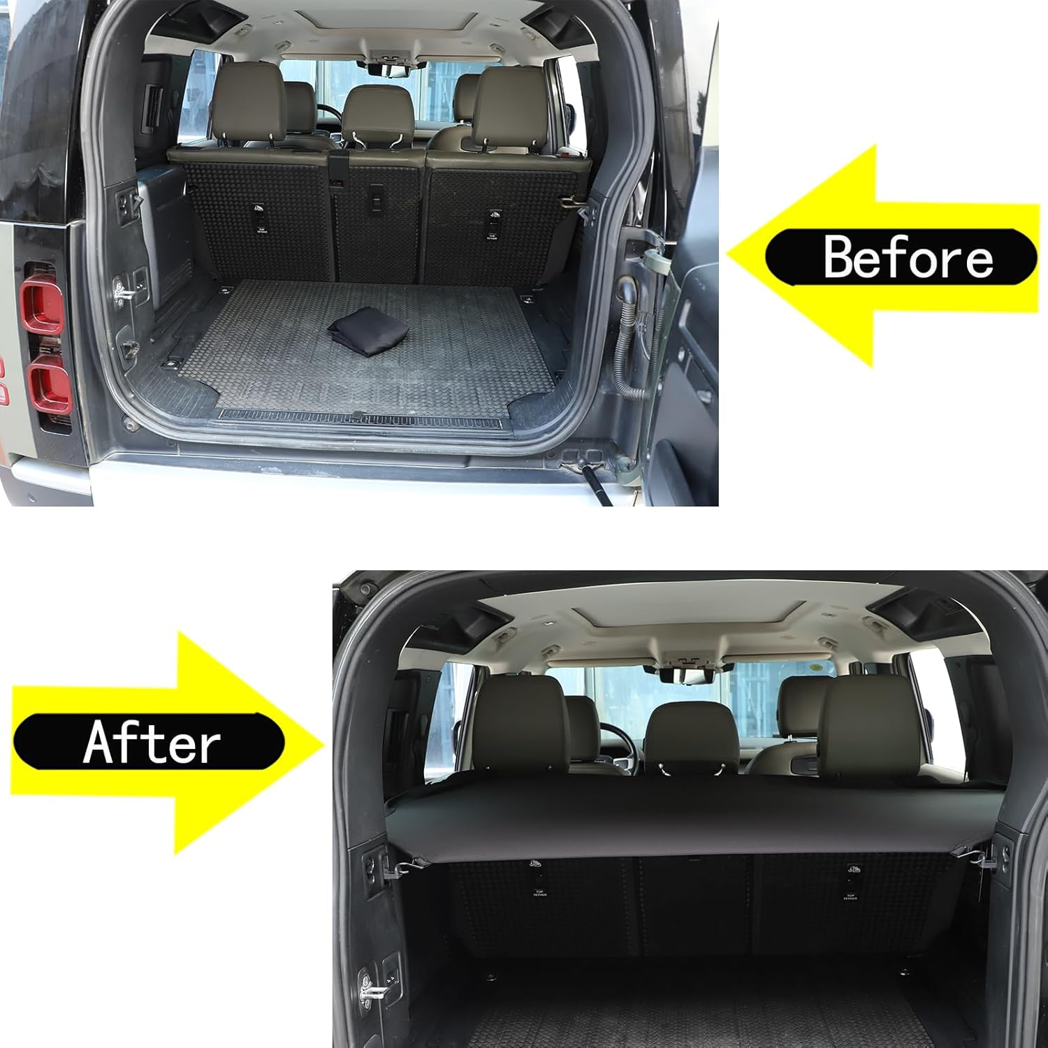 PIUGILH Trunk Cargo Cover Compatible with Land Rover Defender 110 2020-2025, Rear Trunk Cargo Luggage Security Shade Cover Interior Accessories image number 5