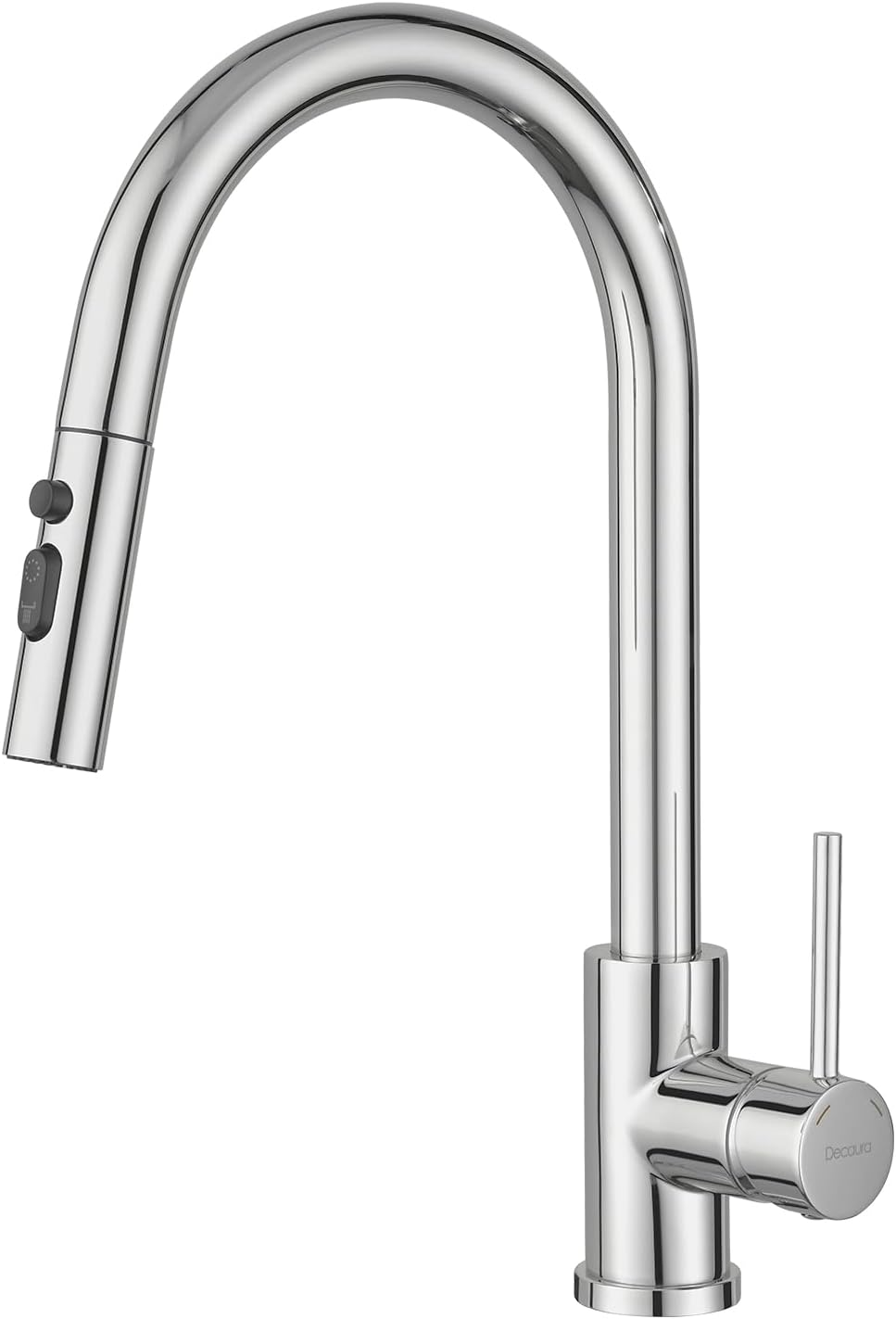Decaura Polished Chrome Lead-Free Kitchen Mixer Taps Pull Out 3-Mode Metal Sprayer Laundry Sink Mixer Tap 360&deg; Swivel Spout (Chrome)