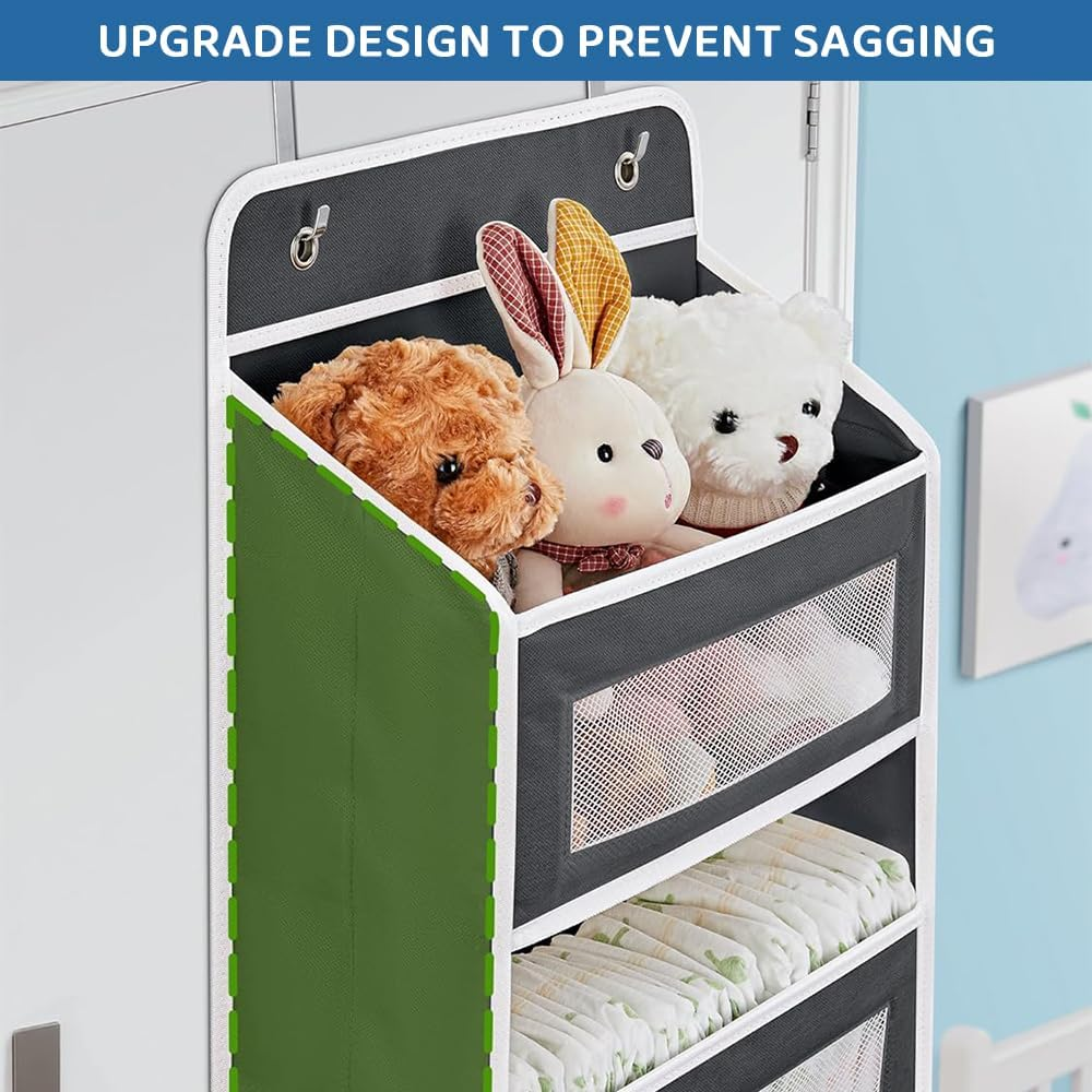 Over the Door Storage Organizer with 5 Large Pockets & 10 Mesh Side Pockets &ndash; Hanging Door Organizer for Bedroom, Bathroom, Nursery, Pantry, Dorm &ndash; 1 Pack (Black) image number 5