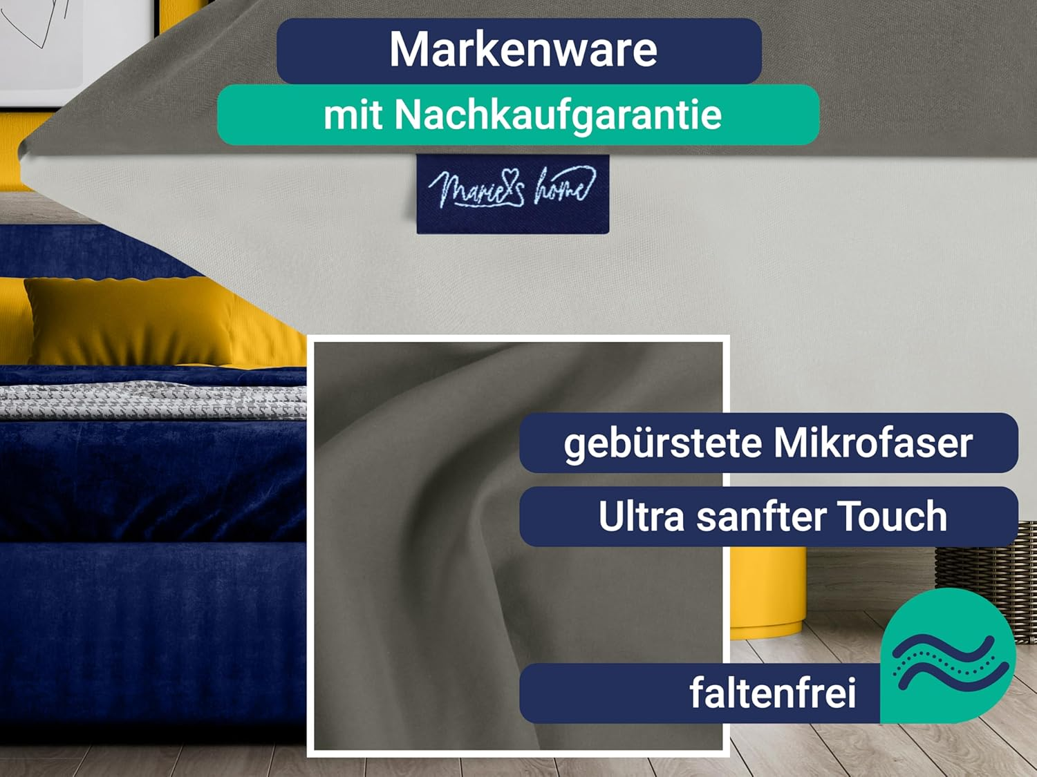 Marie&acute;S Home 1613.2353 Bed Linen Duvet Cover 155 X 220 Cm + 80 X 80 Cm 2-Piece Set Anthracite/Silver image number 4