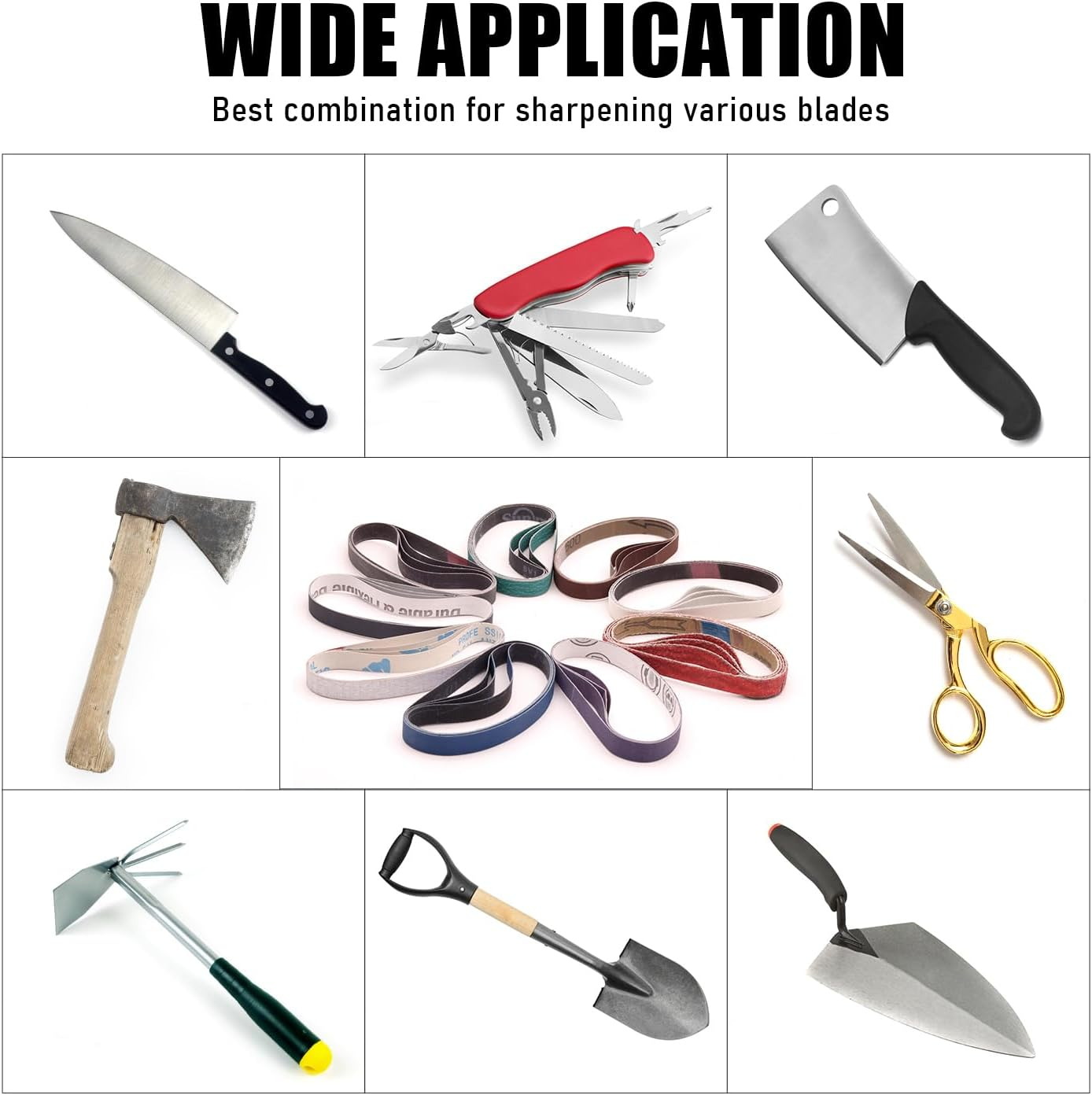 36 Pack 1/2" X 12" Replacement Knife Sharpener Sanding Belts for Official Work Sharp Knife & Tool Sharpener (WSKTS & WSKTS-KT/MK.1 & MK.2), 80/120/240/400/600/800/1000/2500/5000 Grit image number 3