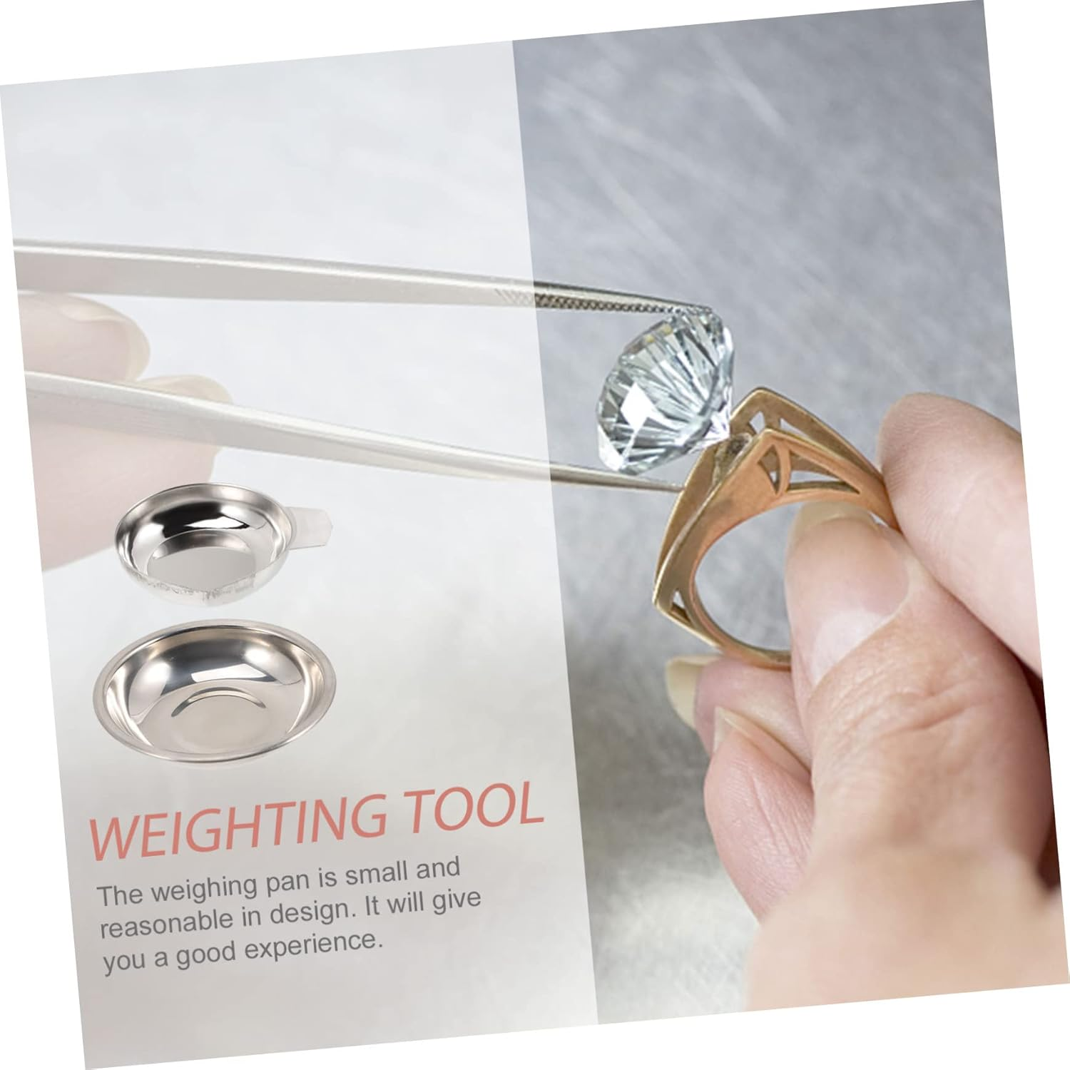 BCOATH Stainless Steel Carat Scale Tray for Electronic Scales Anti-Rust Weighing Dish with Gemstone Weighing Pan Household Jewelry for Precise Measurements image number 1