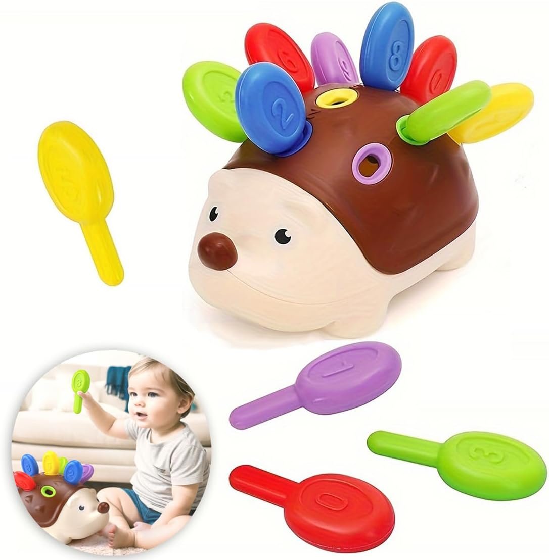 Fine Motor Skills Toys for Toddlers 1-3, Vamotto Hedgehog Montessori Toys with Color Sorting & Counting, Sensory Learning Toys for Baby 12-36 Months, Educational Toy Boys Girls image number 6