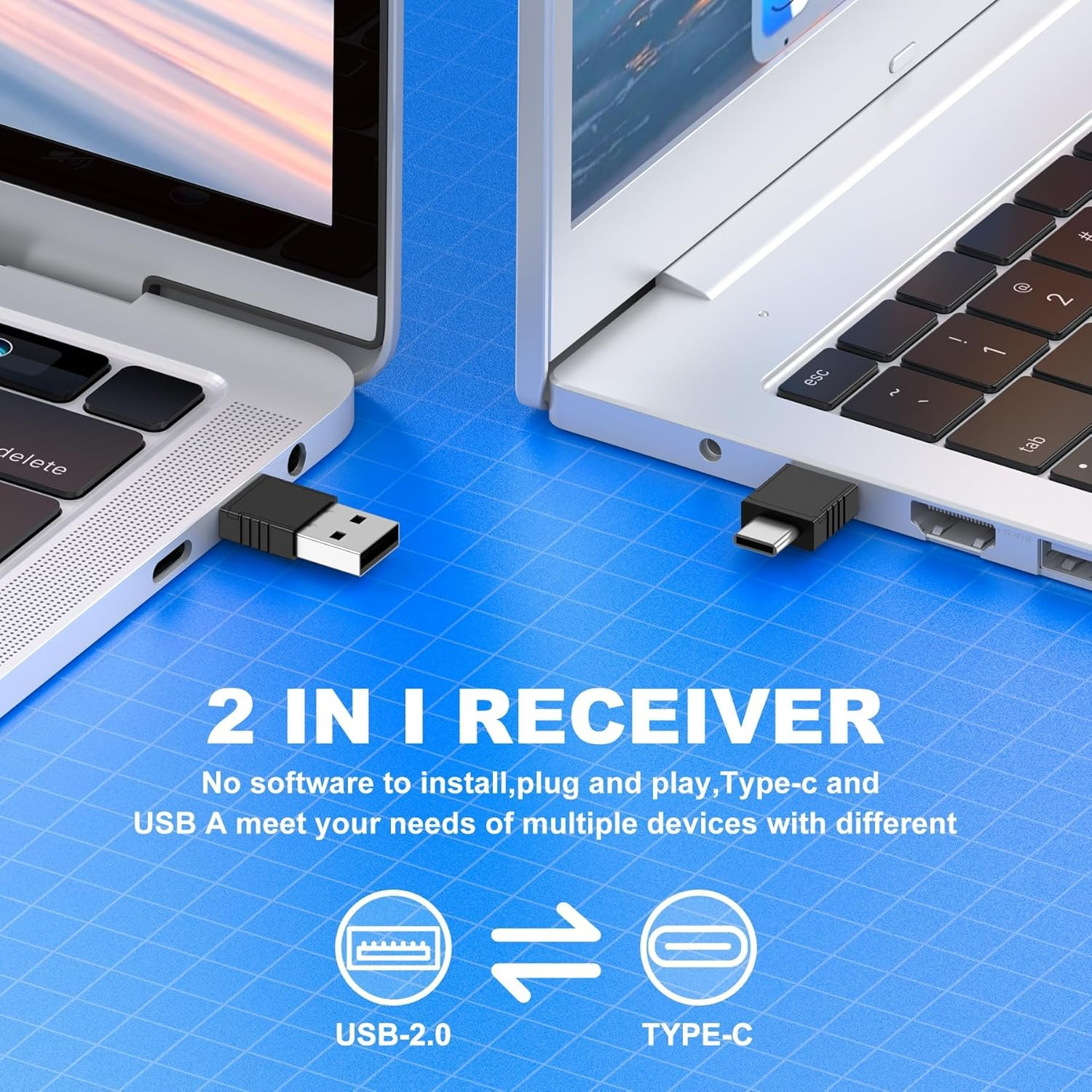 USB Type C Wireless Presenter Remote Presentation Clicker, Volume Control Powerpoint Clicker with Red Pointer Long Range PPT Clicker Slide Advancer for Mac PC Laptop Computer image number 1