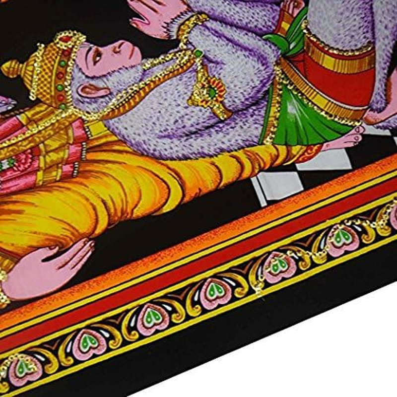 Sophia-Art Krishna Tapestry Unique Laxmi Work Shiva Radha Handmade God Cotton Buddha Sequin Wall Beautiful Poster Multi Arjun Hanging Ram Ethbic Poster Indian Poster (Ram Parivaar) - 100 Pcs Lot image number 5
