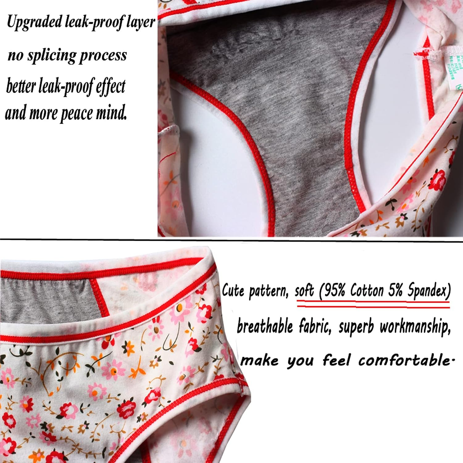 Teen Menstrual Period Underwear Girls Leakproof Protective Period Panties Women First Period Starter Kit Briefs image number 1