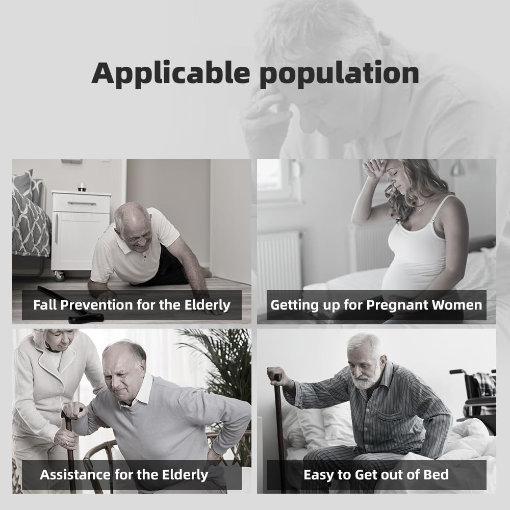 Elderly Bed Armrest with Storage Bag, Dual Armrests, Adjustable Height for Easy Access to and from Beds, Suitable for Various Types of Beds, Capable of Supporting a Weight of 350 Pounds - Orange image number 6