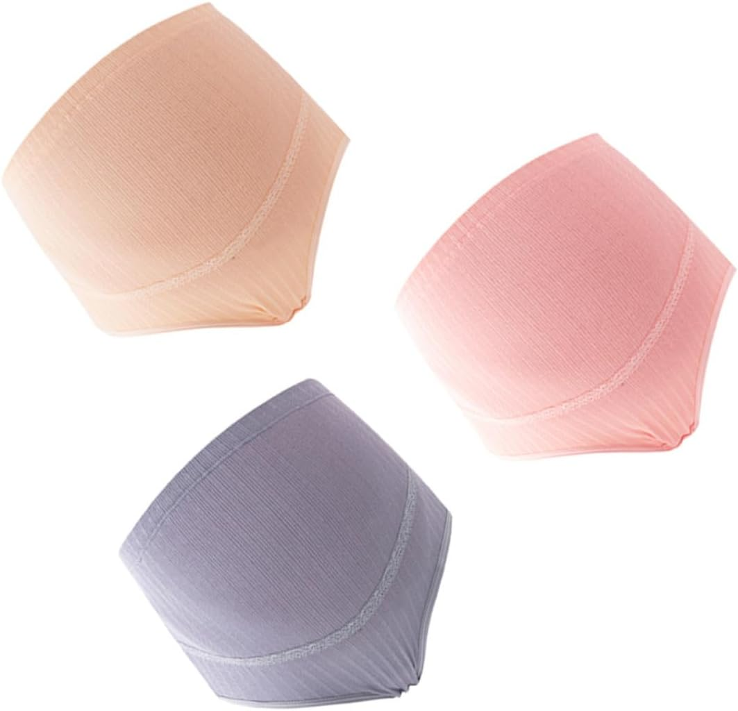 3Pcs High Waist Cotton Maternity Underwear Adjustable Splice Stomach Lift Panties Soft Breathable Support for Pregnant Women Random Colors Random Color image number 4