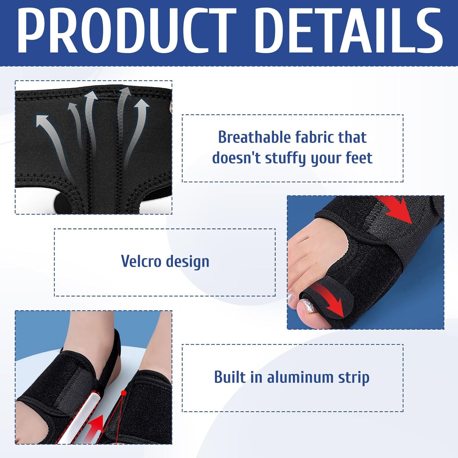 Bunion Corrector, 2Pcs Toe Separators, Toe Separator, Orthopedic Bunion Splint and Big Toe Straightener, Effective Bunion Corrector for Hallux Valgus Pain Relief, Suitable for Men and Women