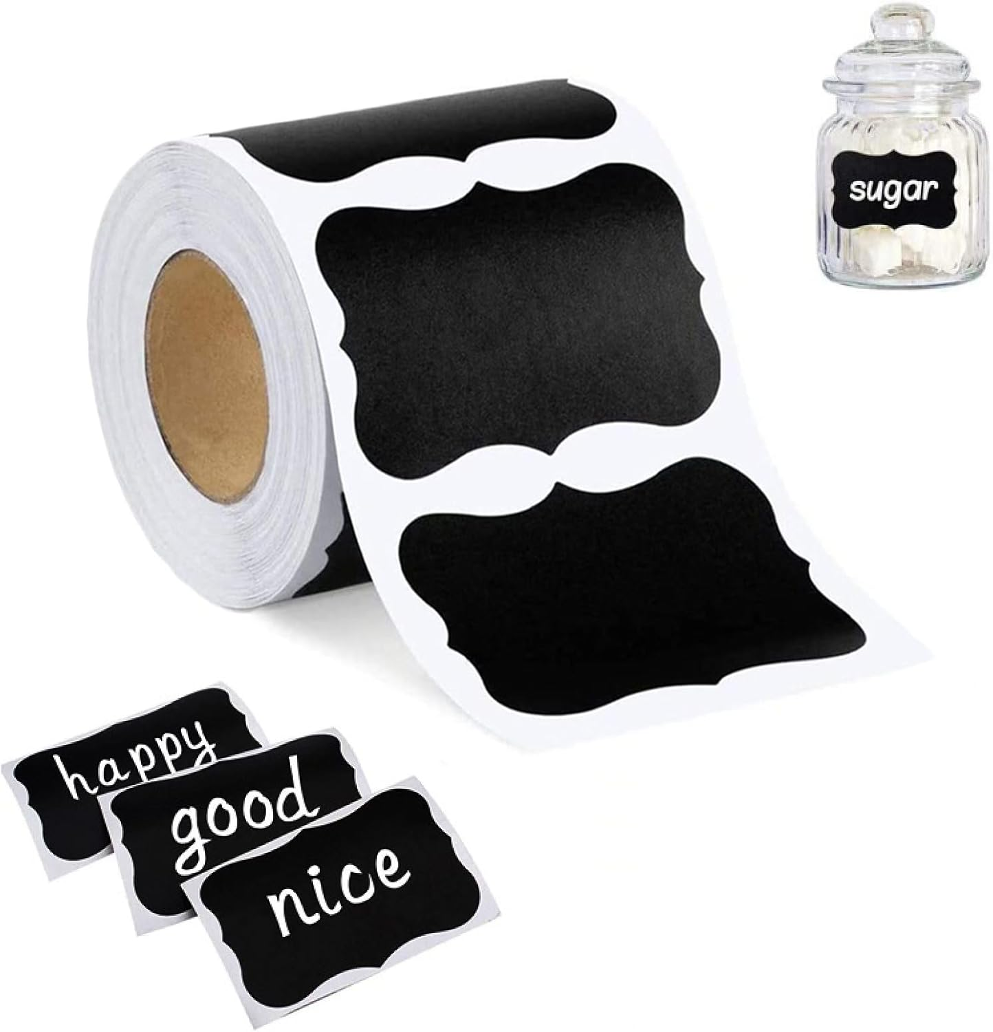 Chalkboard Labels, 300 PCS Waterproof Blackboard Reusable Sticker Label, Removable Stickers for Storage Bins, Mason Jars, Bottle, Pantry, Office, Easter Baske image number 6