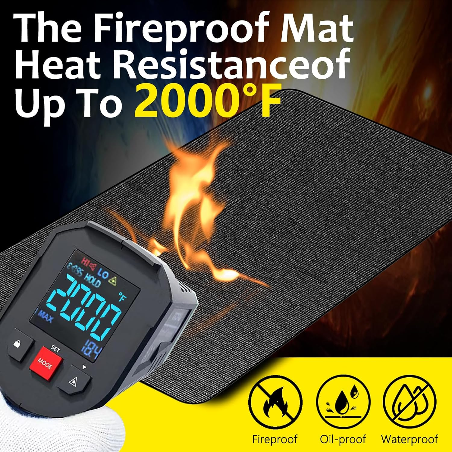 193 * 129Cm Large under Grill Mat for Outdoor Grill &ndash; Double-Sided Fireproof, Waterproof, Oil-Proof BBQ Mat Protector for Deck, Patio, Lawn, or Indoor Fireplace &ndash; Easy to Clean, Durable Design image number 6