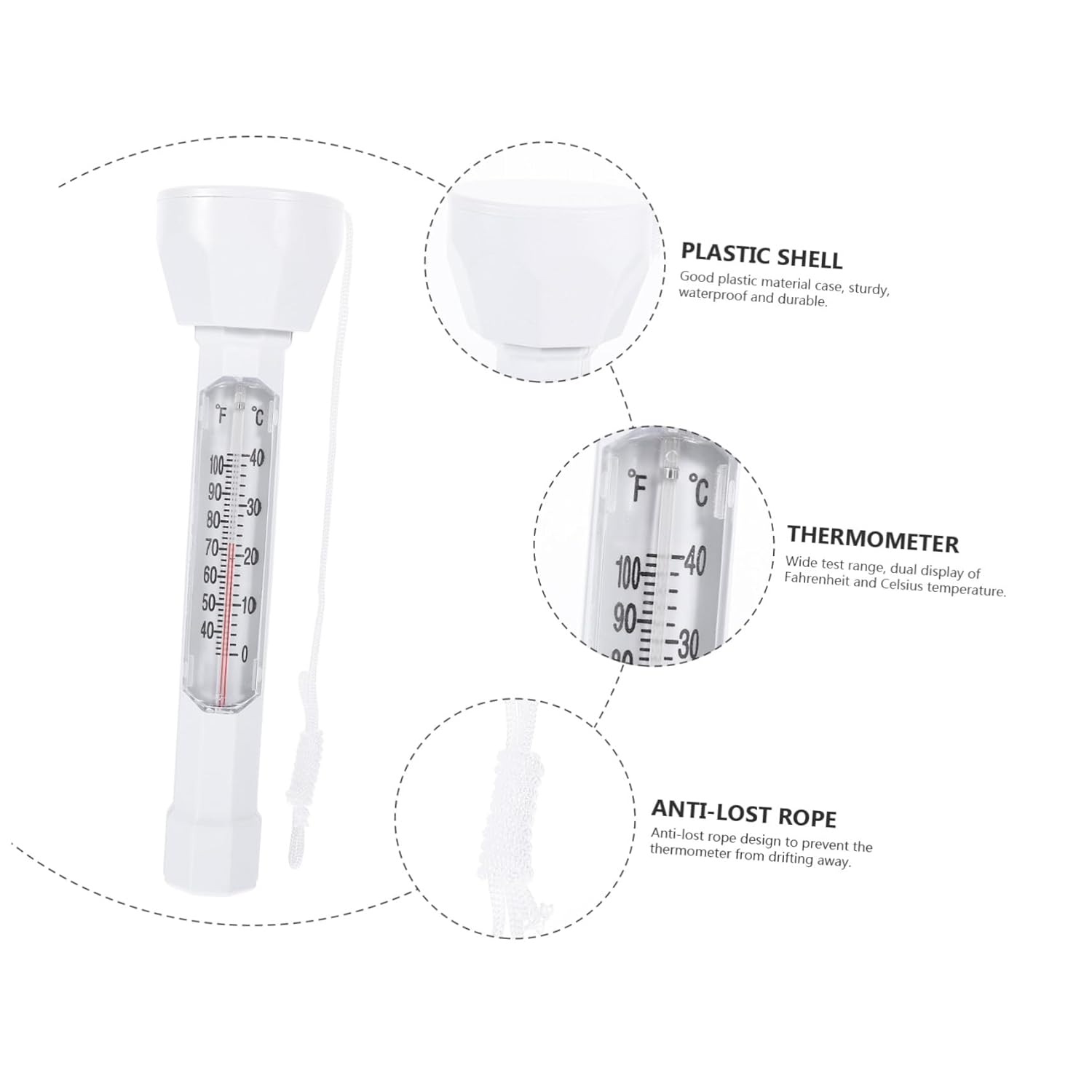 Floating Pool Thermometer Compact Small Water Temperature for Swimming Pools Spas Hot Tubs Bathtubs and Ponds Read Display Bath Compatible image number 3