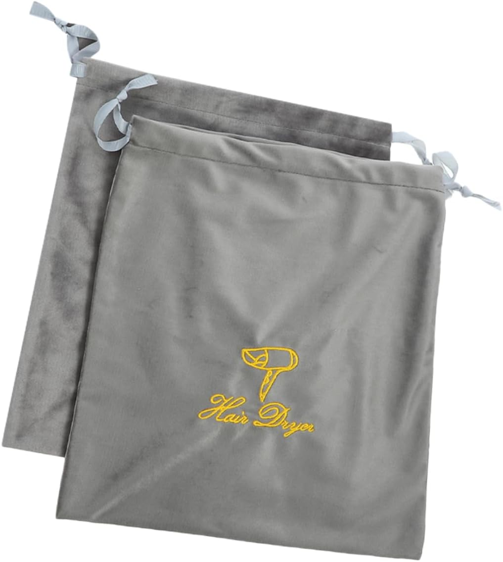 WOONEKY 2Pcs Hair Dryer Storage Bags Travel Cosmetic Bag Drawstring Hair Blower Pouch image number 3