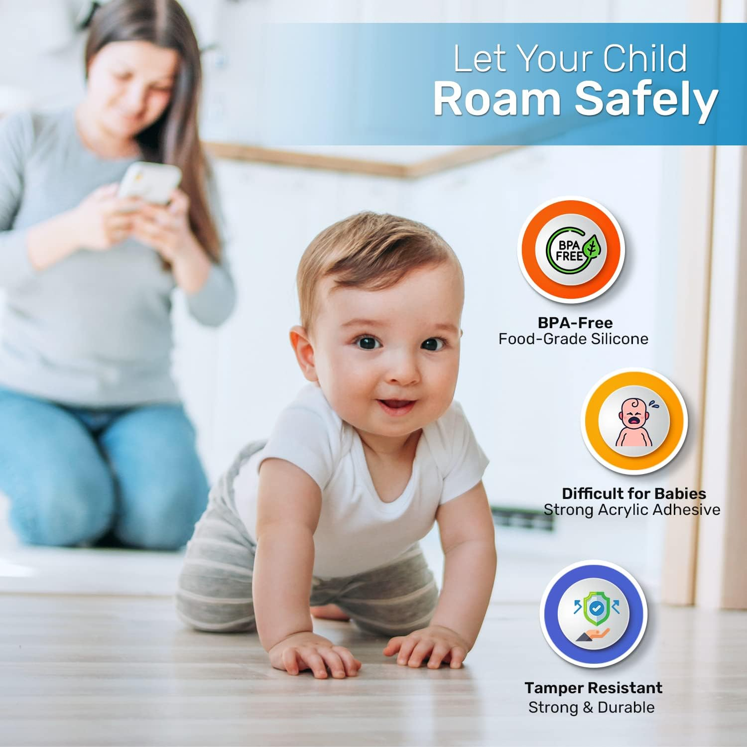 BABY PROOF ME Table Corner Protectors for Baby, Clear Furniture Corner Guards & Edge Safety Bumpers, round Baby Proof Bumper, Table Edges & Sharp Corners Baby Proofing (12 Pack) image number 4