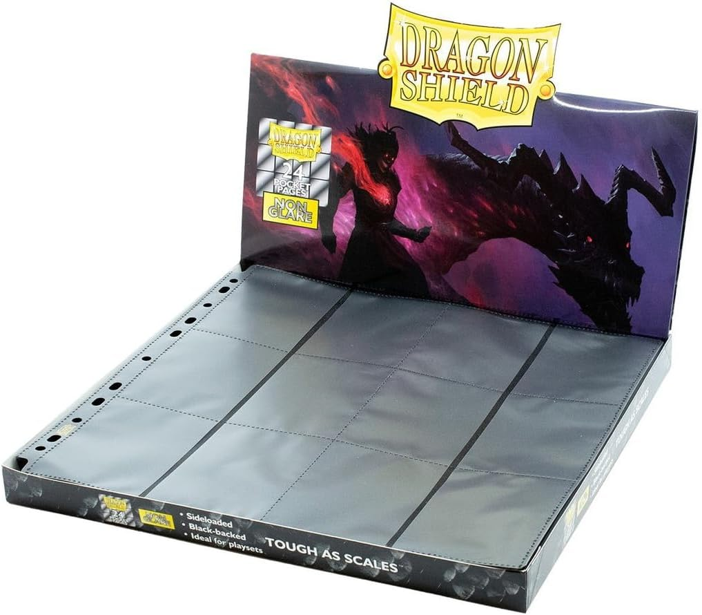 Arcane Tinmen Dragon Shield 24 Pocket Pages Non Glare Sideloader Display 50 Piece, Black
