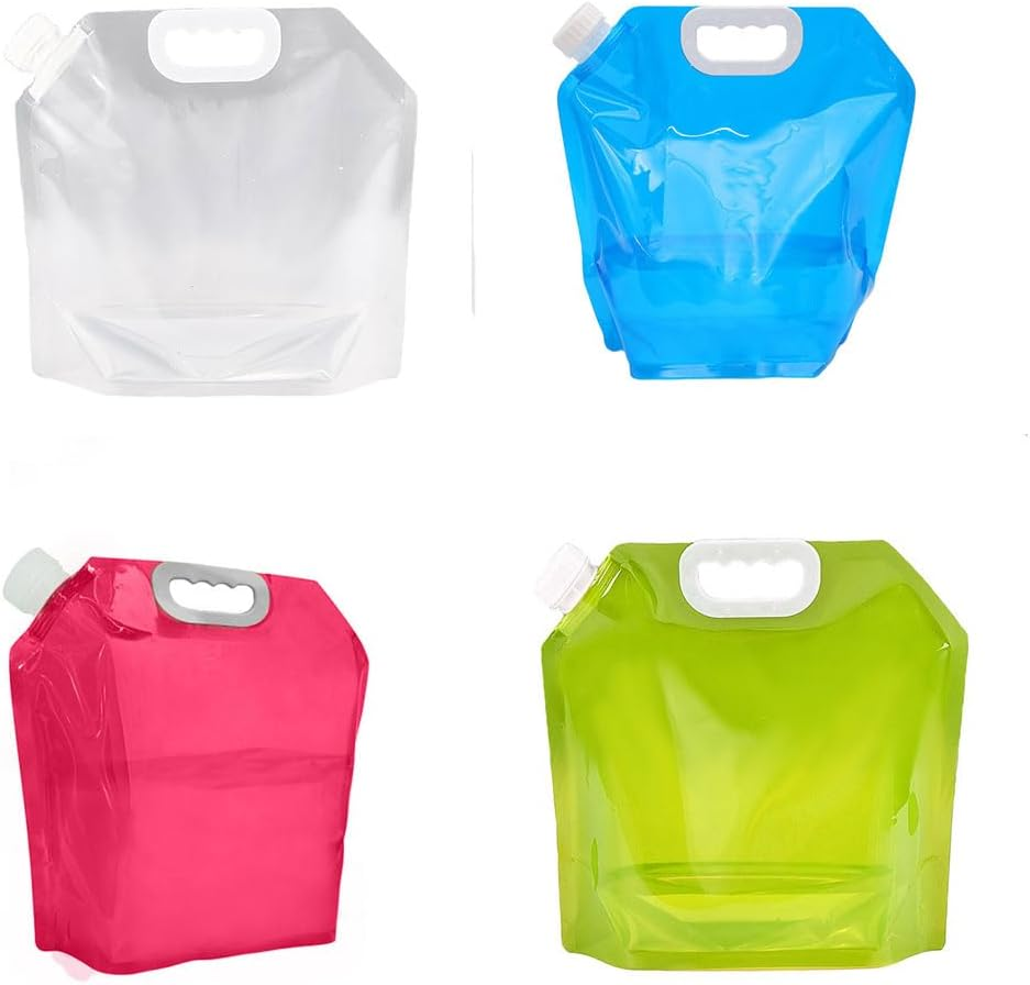 Collapsible Water Container, BPA Free Food Grade Clear Plastic Water Jug with Spout for Sport Camping Riding Hiking, Foldable Emergency Water Bottle