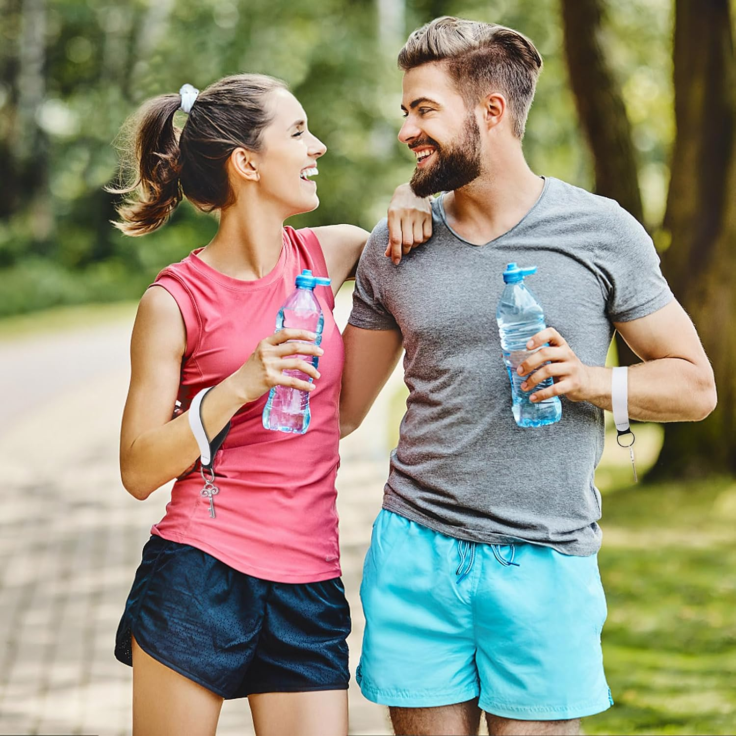 16 Pieces Sublimation Blanks Wristlet Keychain DIY Blank Wrist Lanyard White Neoprene Keychain Wristband Lanyard Wristband Keychain for Summarize Small Pendants Such as Keys image number 4