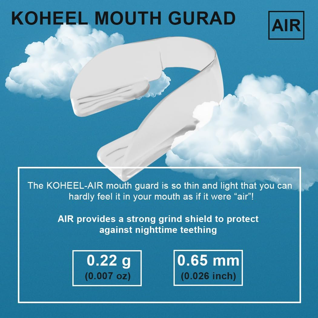 KOHEEL AIR Ultra Thin Mouth Guard for Teeth Grinding and Clenching, Comfort-Fit Night Guard, Stop Bruxism Dental Guard (10 Count) image number 4