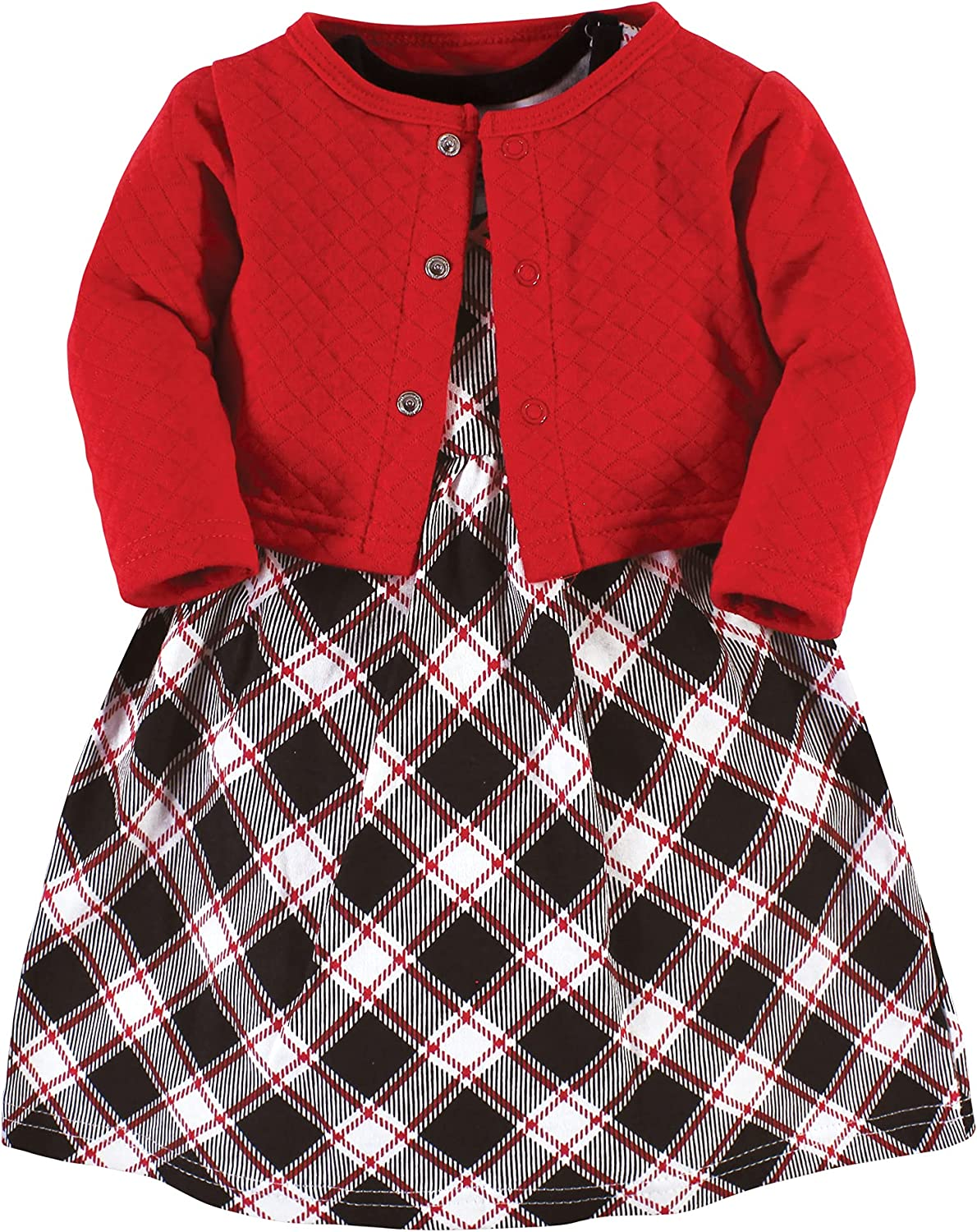 Hudson Baby Girls' One Size Quilted Cardigan and Dress