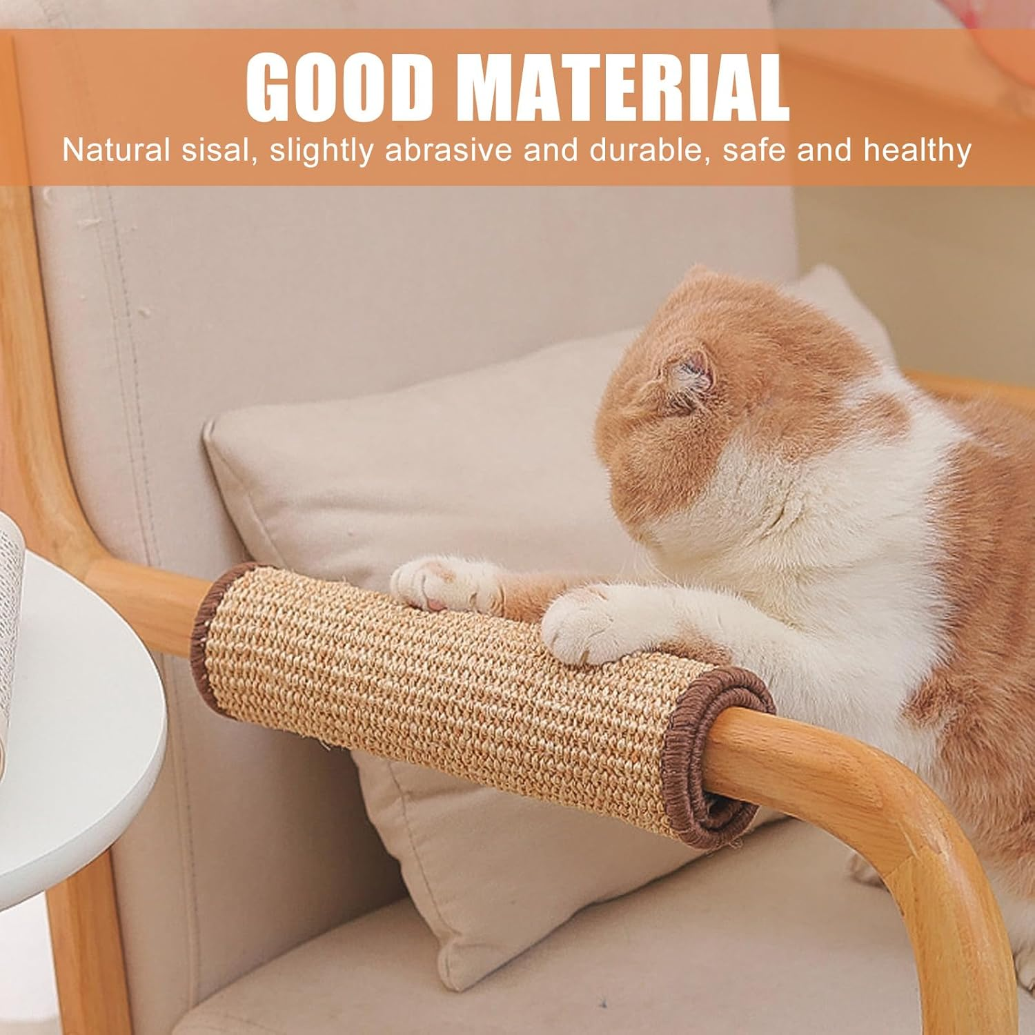 Pack of 2 Cat Scratching Mat, Scratching Mat for Cats, Cat Scratching Mat, Sisal Cat, Natural Sisal Scratching Mat, Sisal Rug, Cat Scratching Board, Wall for Cats, Protects Carpets, Sofas (60 X 40 Cm) image number 5