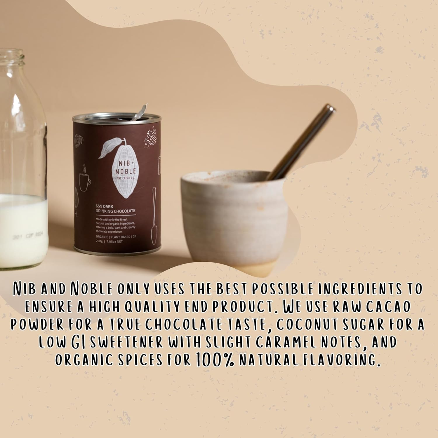 Nib and Noble Organic Drinking Chocolate - Original, 200 G image number 1