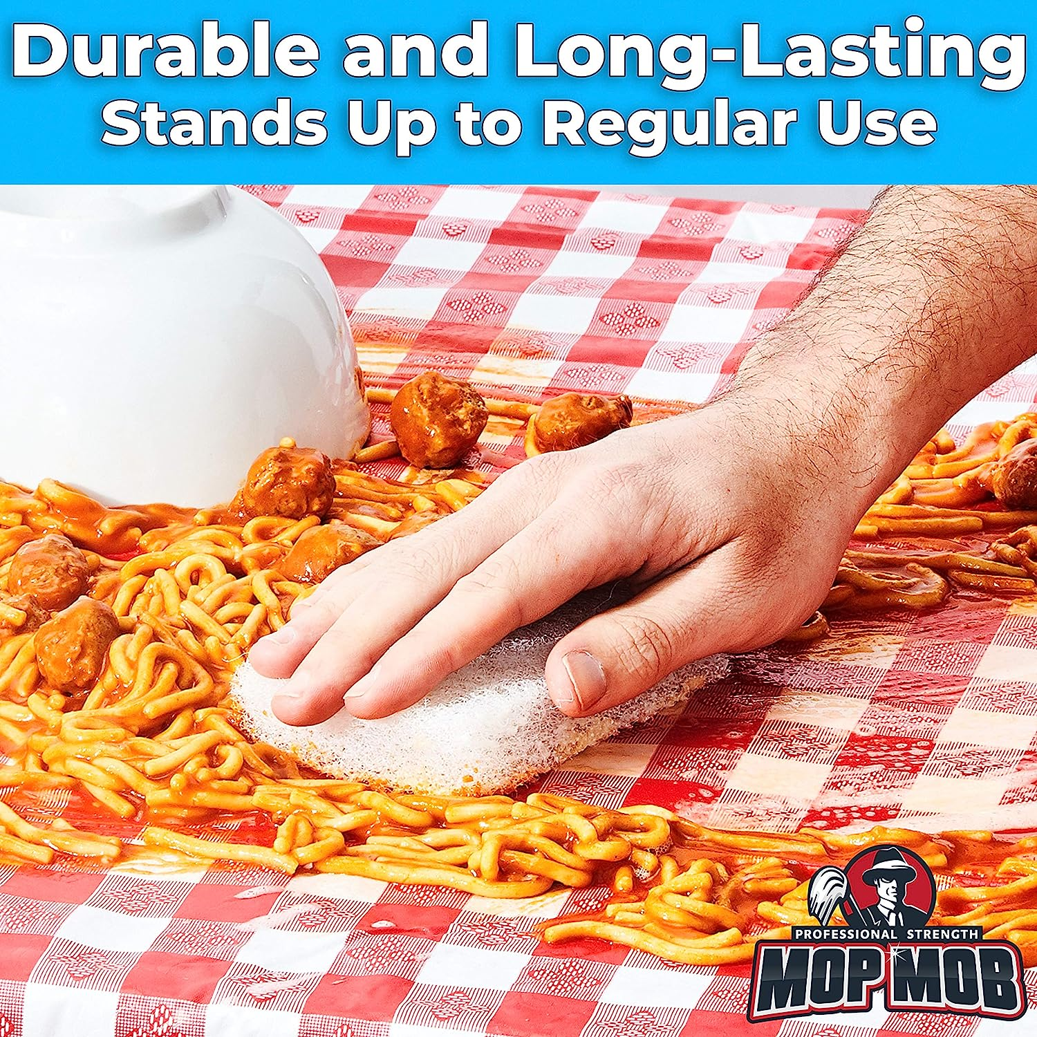 Non-Scratch, Super Long-Lasting Scrubbing Pad 5 Pk, 10X4.5In. Best Reusable Multipurpose Scouring Sponge for Home Surfaces. Perfect Pro Grade Multi-Surface Scrubber Pads for Light-Duty Indoor Cleaning image number 2