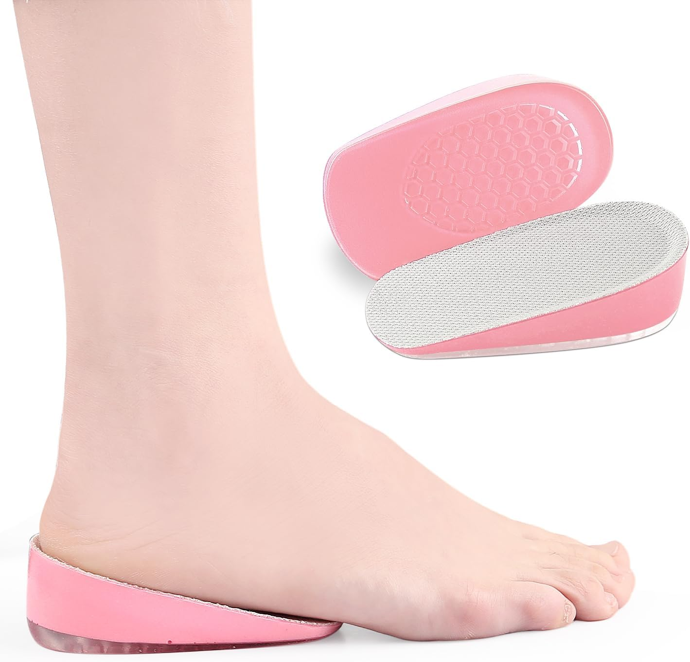 Height Increase Insoles, Heel Lift Pad, Gel Height Increase Insoles, Shock Absorption Heel Cushion Pads, Height Lift Shoes Inserts for Men & Women (Small (5-9), 0.6 Inch (2 Pairs) Black)