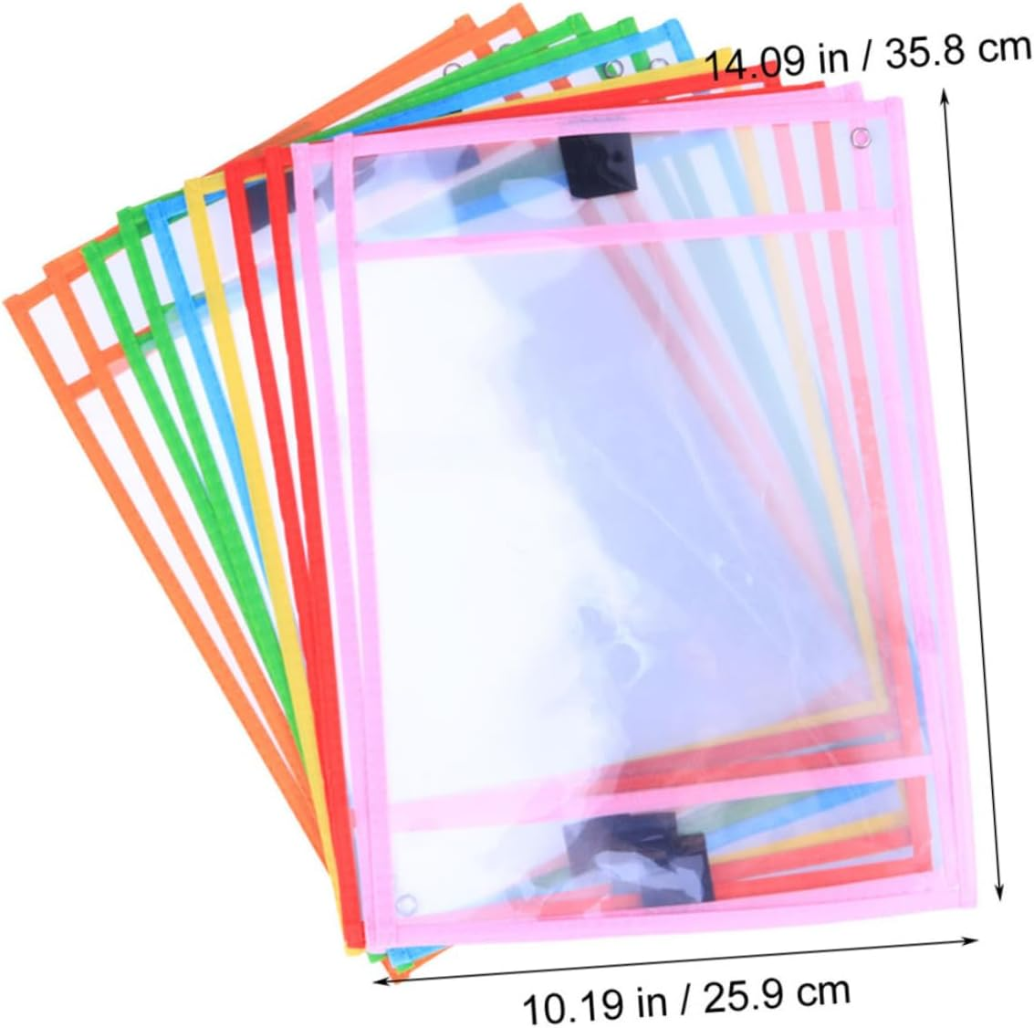 GETAJGHSD 12Pcs Reusable Dry Erase Pockets for School Office Write and Wipe Pockets Pen Case for Arts Crafts Supplies and Desk Accessories Storage Random Color image number 4