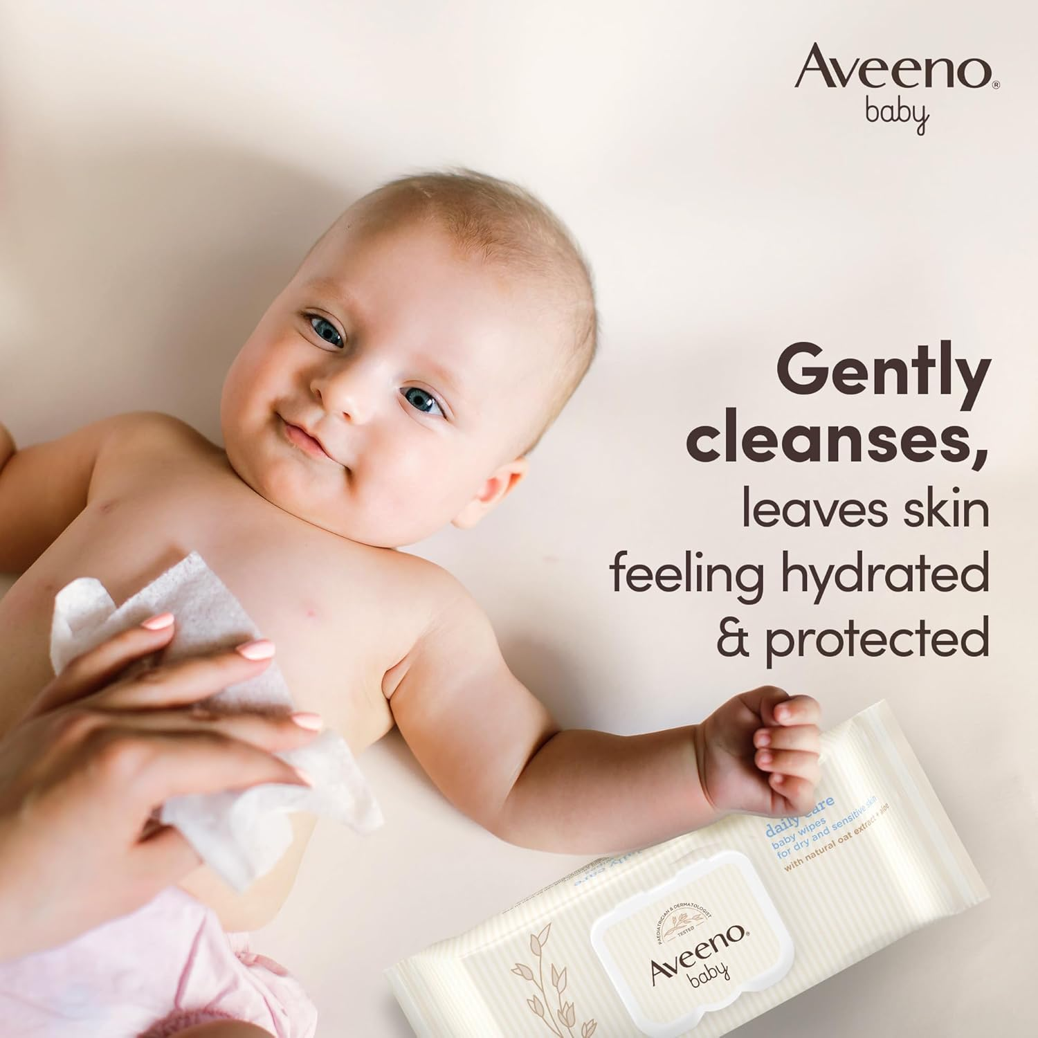 Aveeno Baby Wipes (Daily Care) - Pack of 12 (864 Wipes in Total) (Pack of 1) image number 4