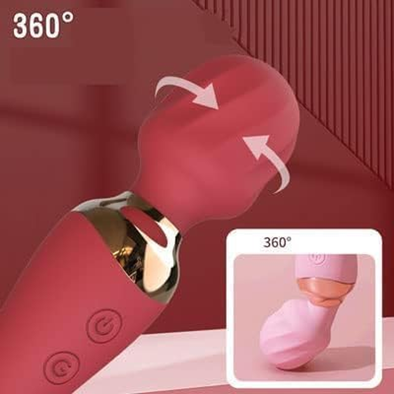 Strong Vibration Silent 10 Modes Powerful Bullet Wand Portable Soft Silicone Ball Personal Bullet Massager for Female Pleasure, Vibrator AV Wand Heating 10 Frequency Vibration Massage Stick Female Masturbator (Red) image number 3