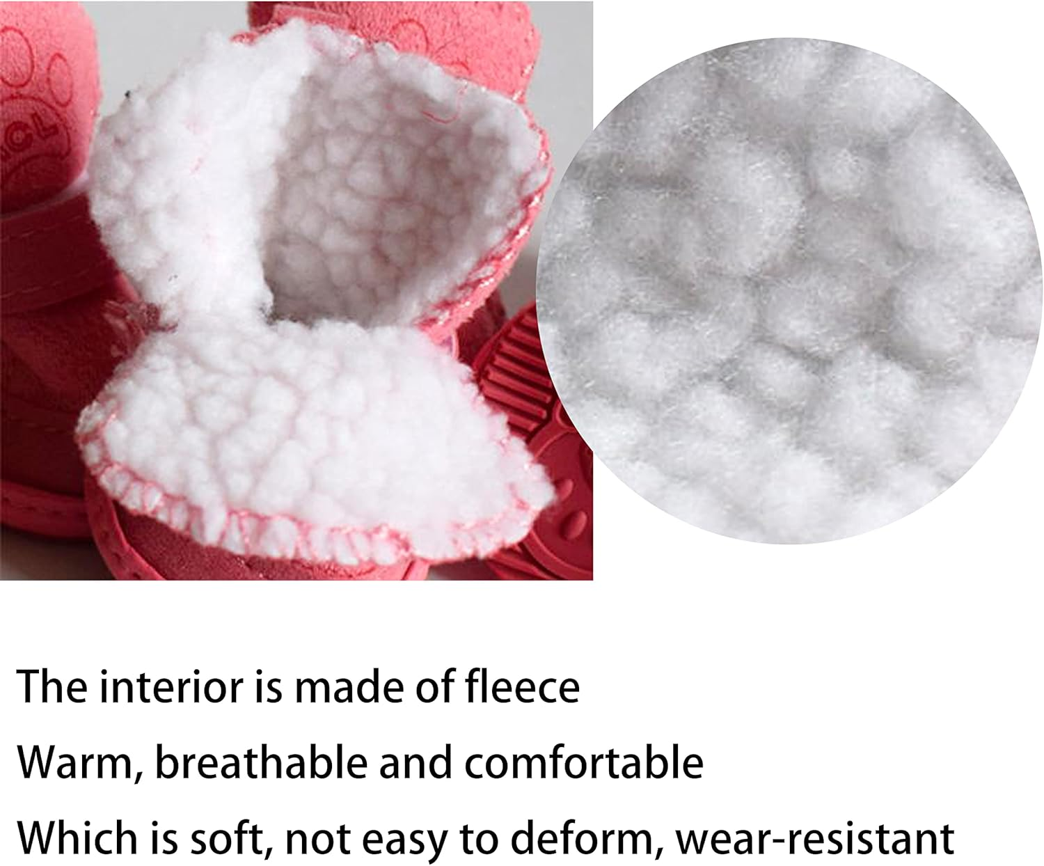 Dog Boots 4-Pack, Anti-Slip Paw Protectors for Small Dogs, Chihuahua Yorkie Pomeranian Winter Snow Shoes with Rugged Sole (Brown, Size4) image number 4