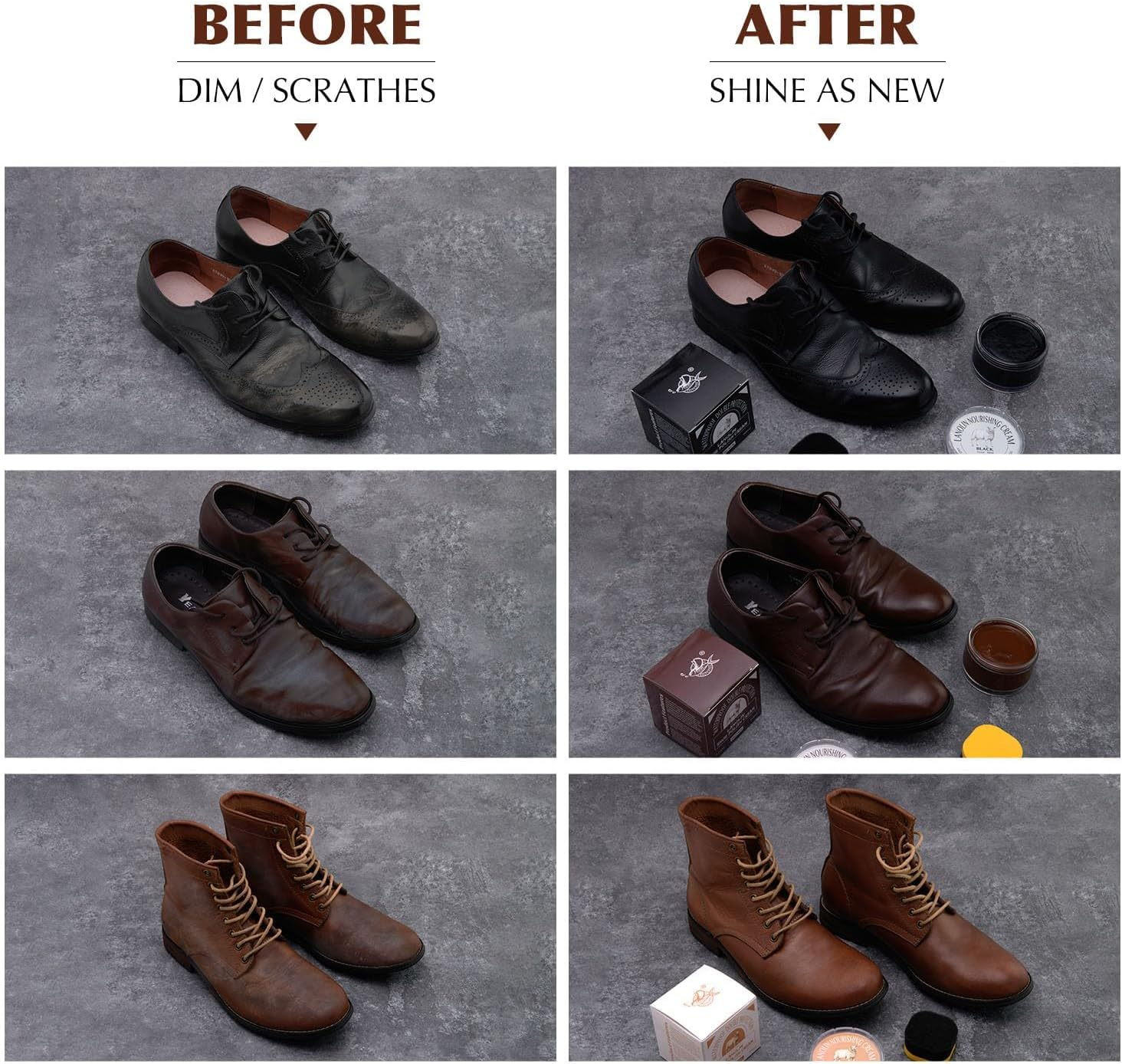 Salty Fish Lanolin Shoe Polish Cream 3.2Oz, Intensive Leather Care and Nourishing, Waterproof Double Protection, Black